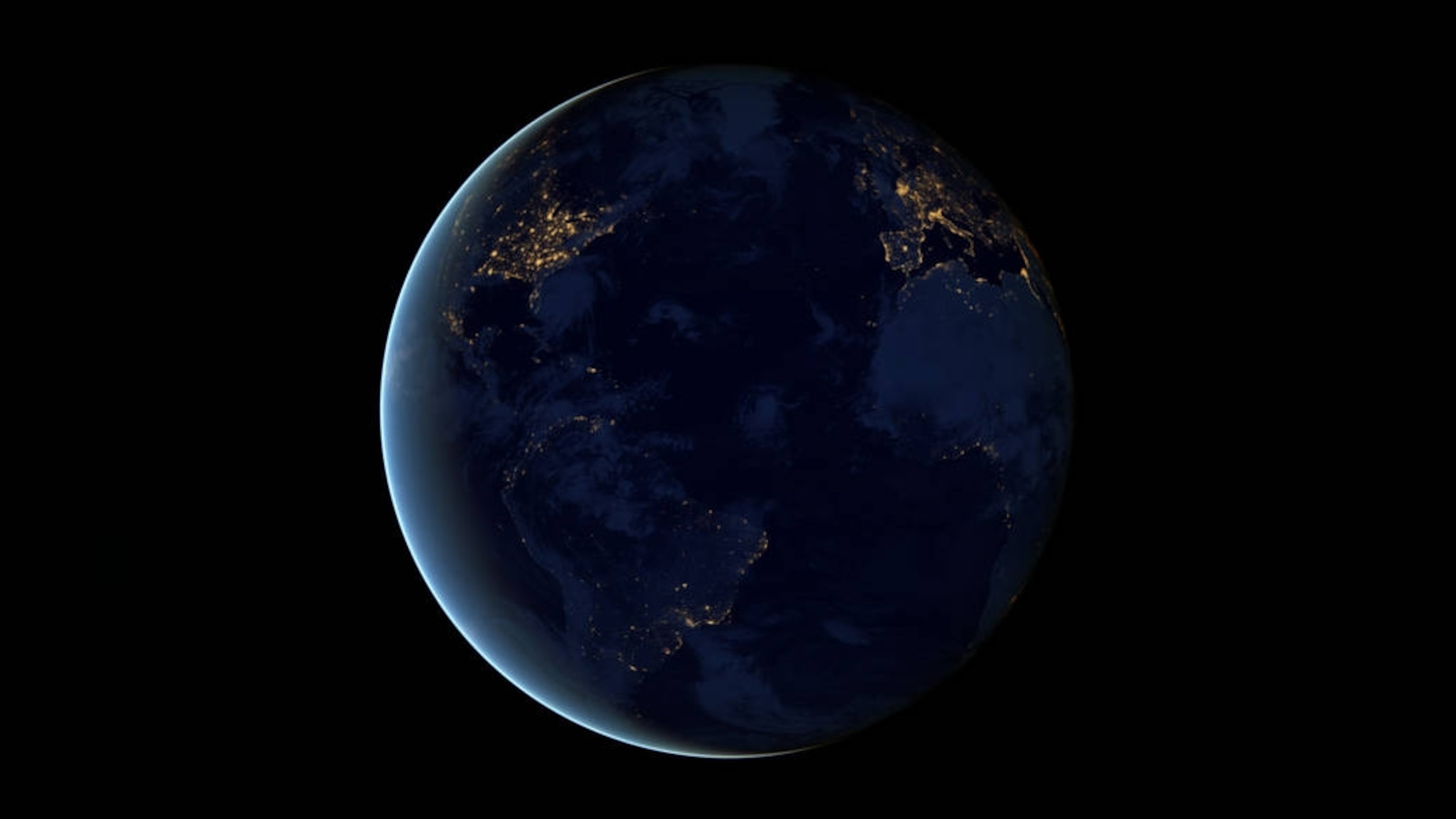 the earth at night.