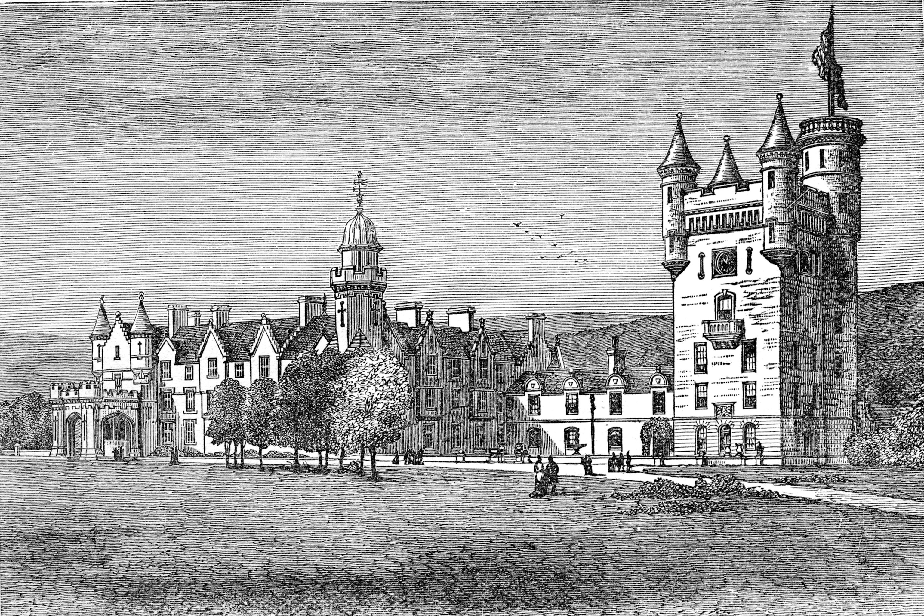 Balmoral Castle Royal Home Scotland Queen Victoria Home and Gardens Build by Prince Albert in mid 19th Century.