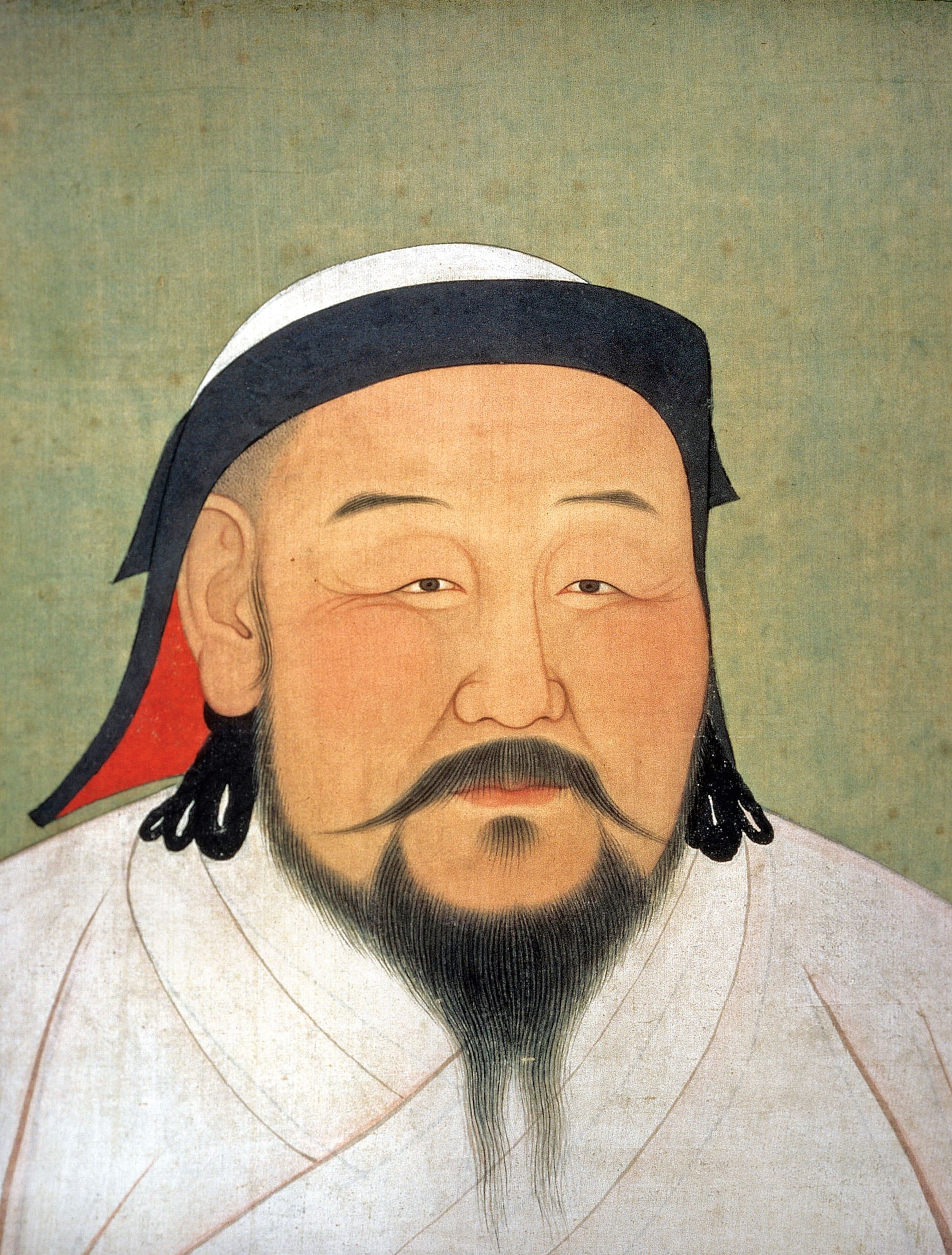 A painting of a portrait of Kublai Khan