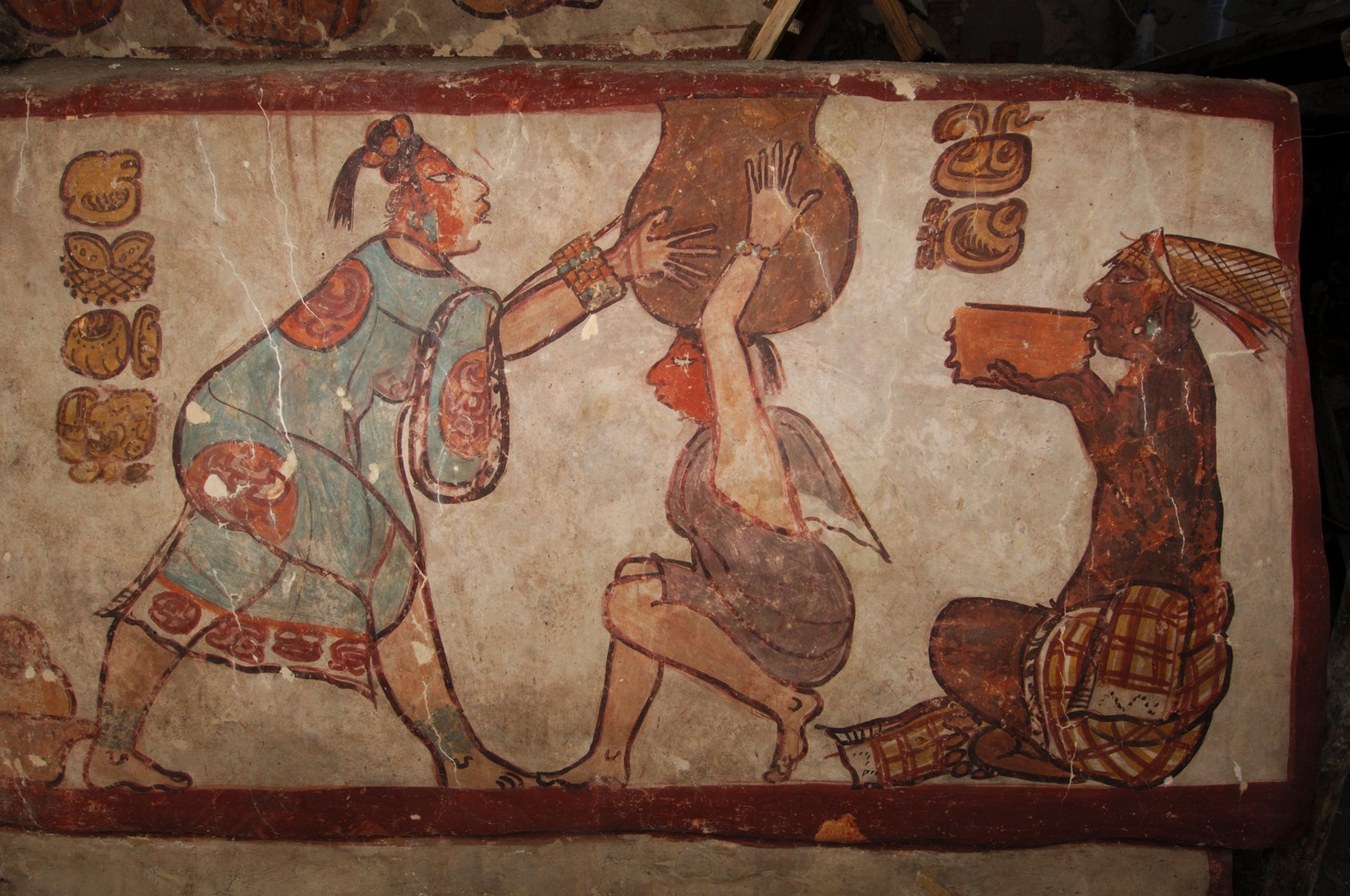 a mural painting from the ancient Mayan city of Calakmul.