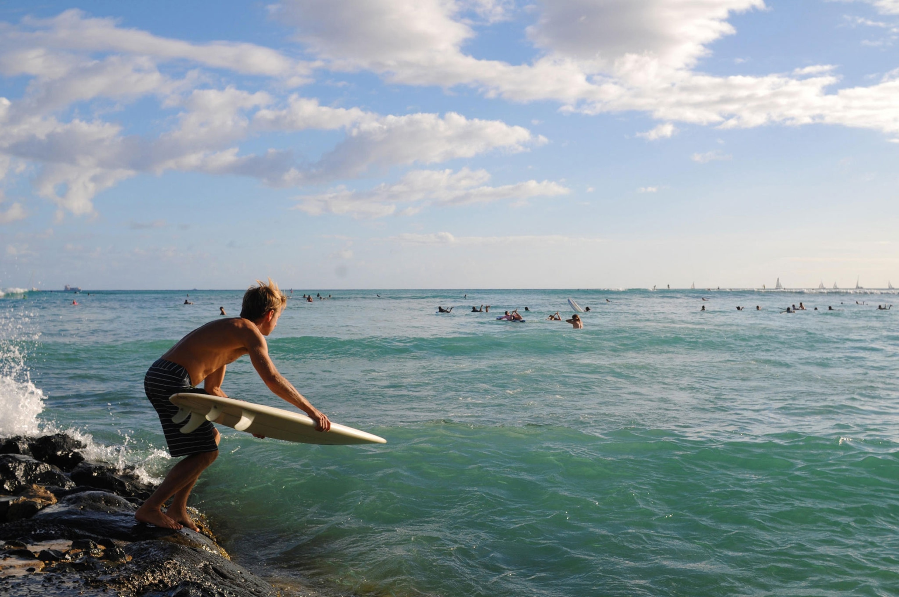 a surfer in Waikiki, Hawaii