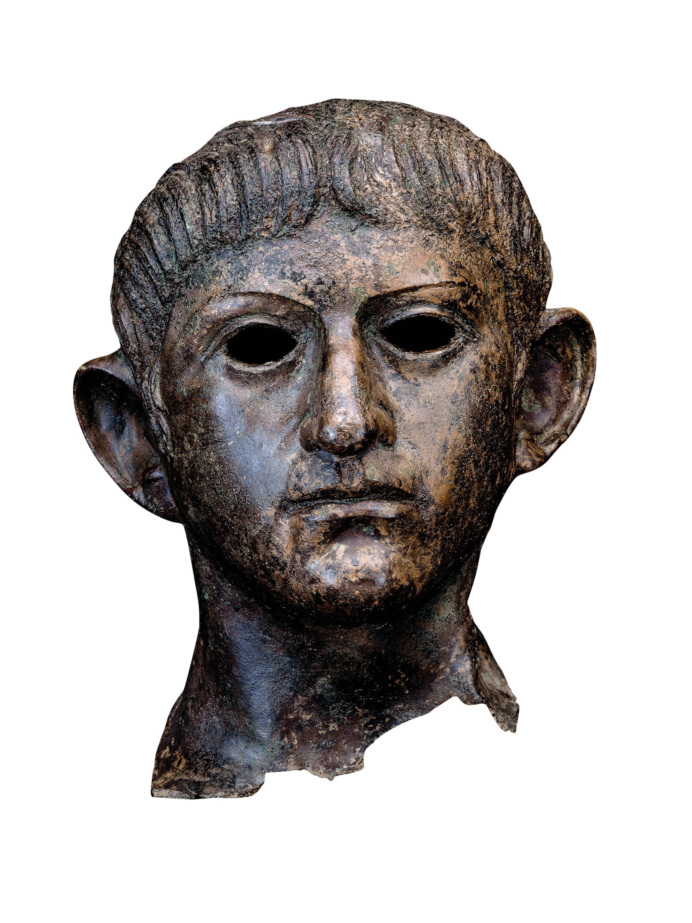 the severed head of a Claudius statue