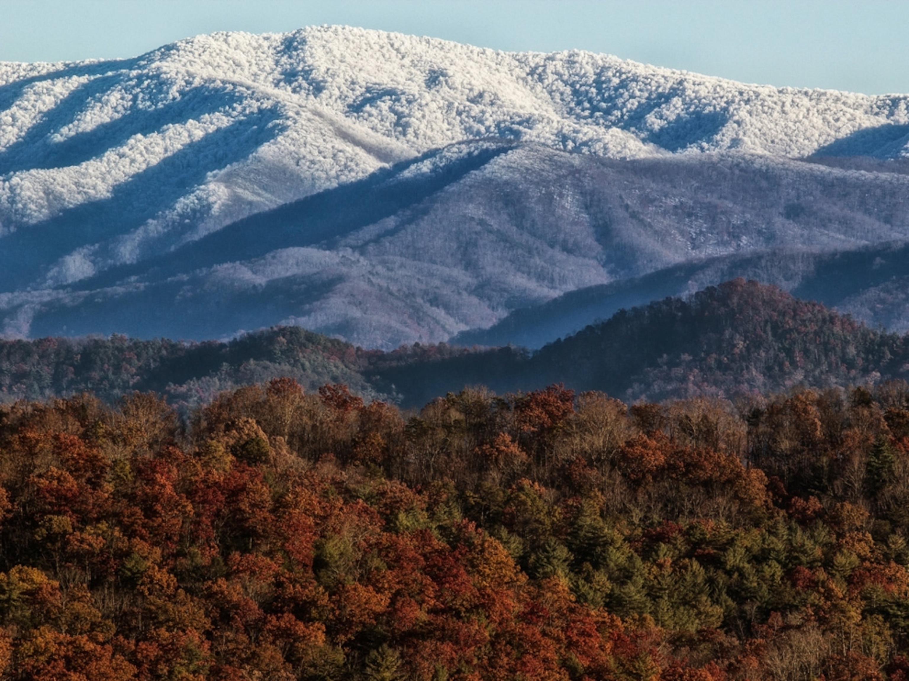 snowy peaks in Great Smoky Mountains National Park