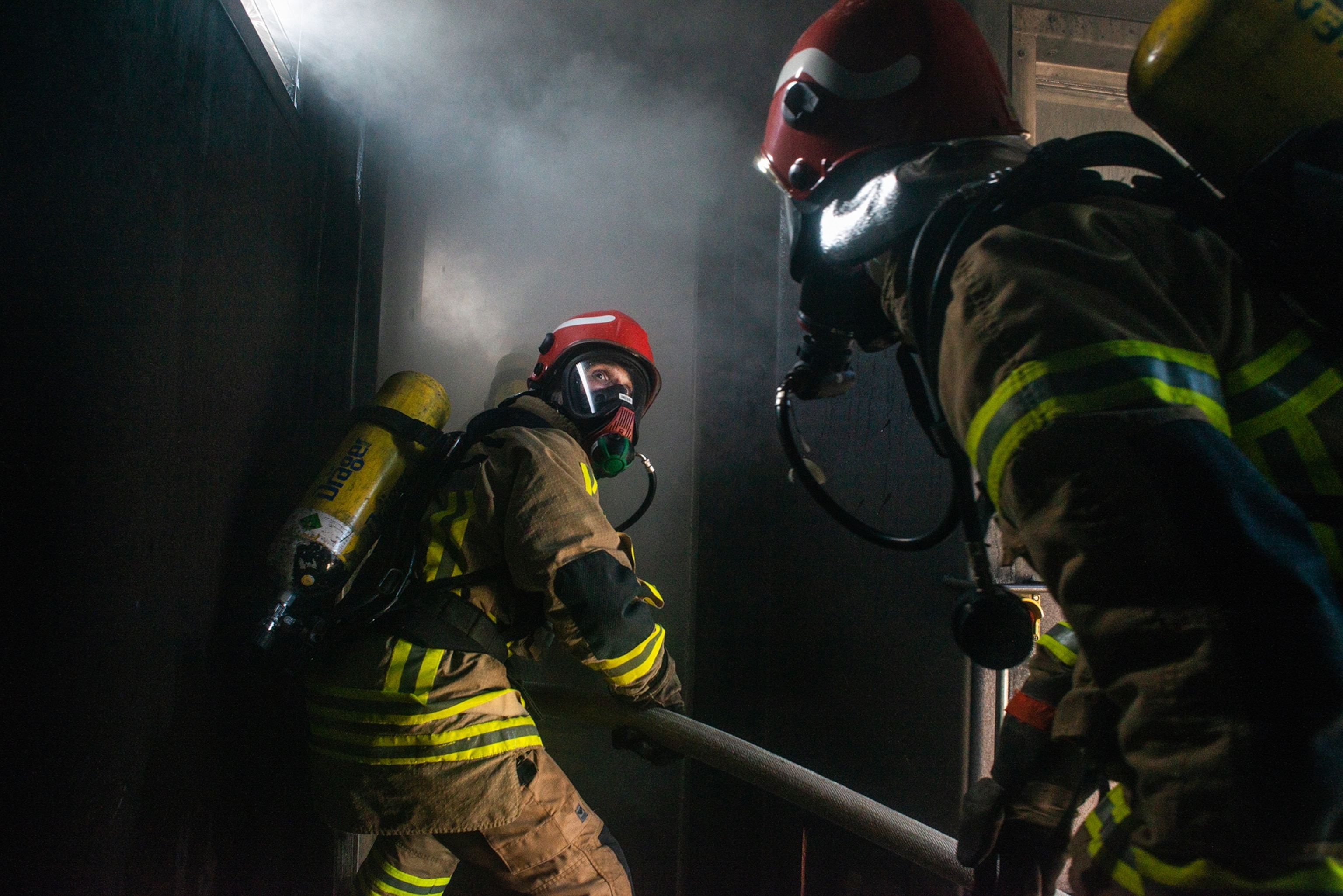 a firefighting training exercise