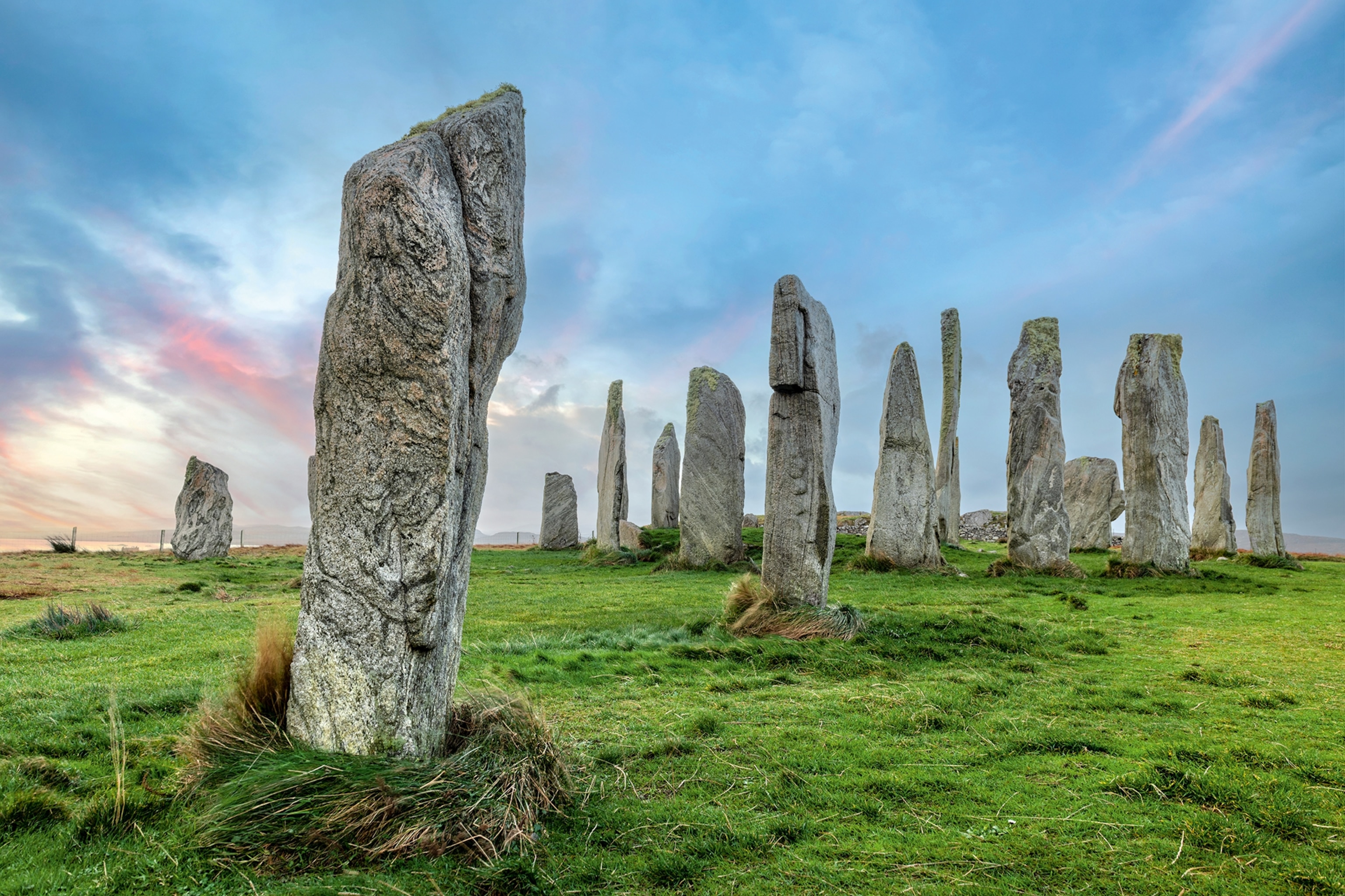 A cross-shaped stone circle similar to Stonehenge, but located in the Scottish isles.