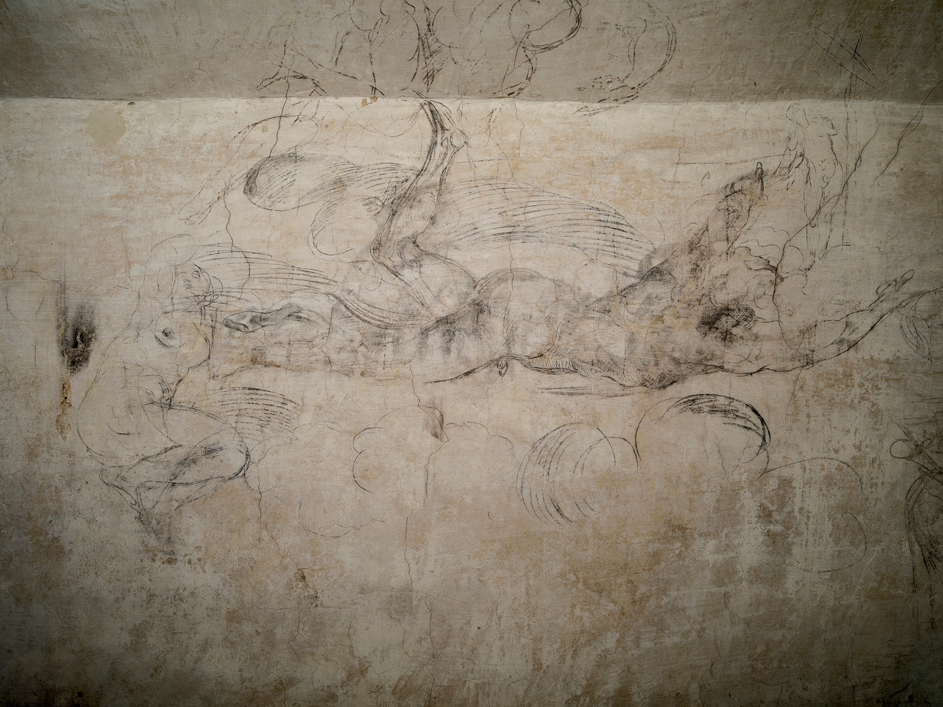 The Fall of Phaeton, abrumata pencil on paper.