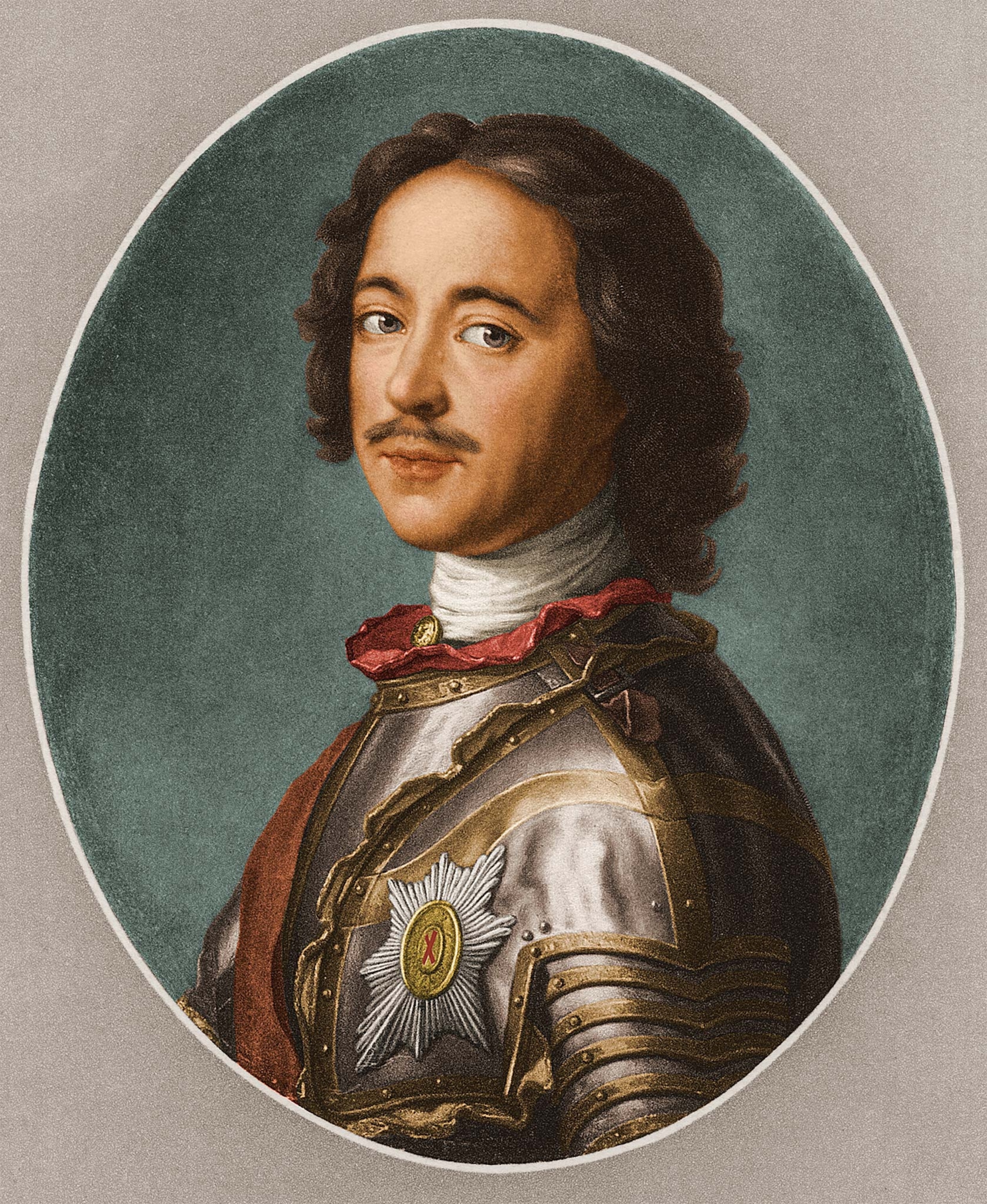 Peter the Great, shown in a circa 1700 portrait, ruled Russia from 1682 until his death in 1725.