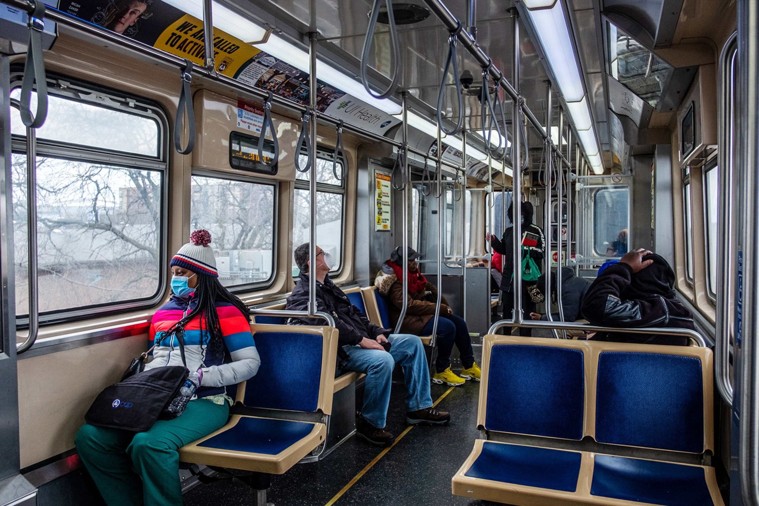 an inside of a CTA train