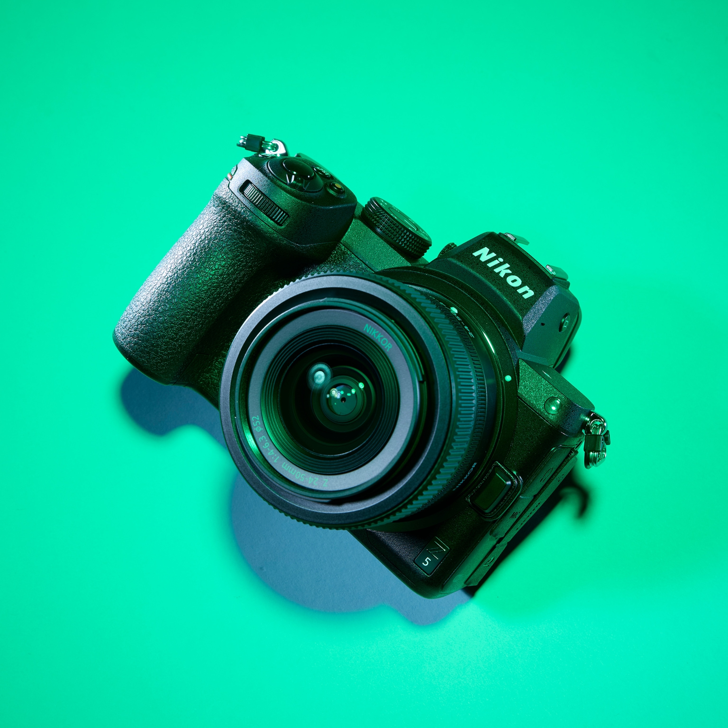 camera Nikon Z5 on colorful background