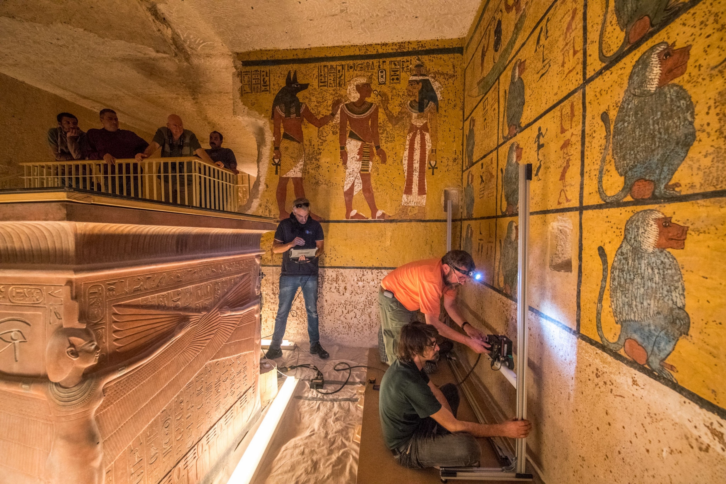 scanning in King Tut's tomb in Egypt
