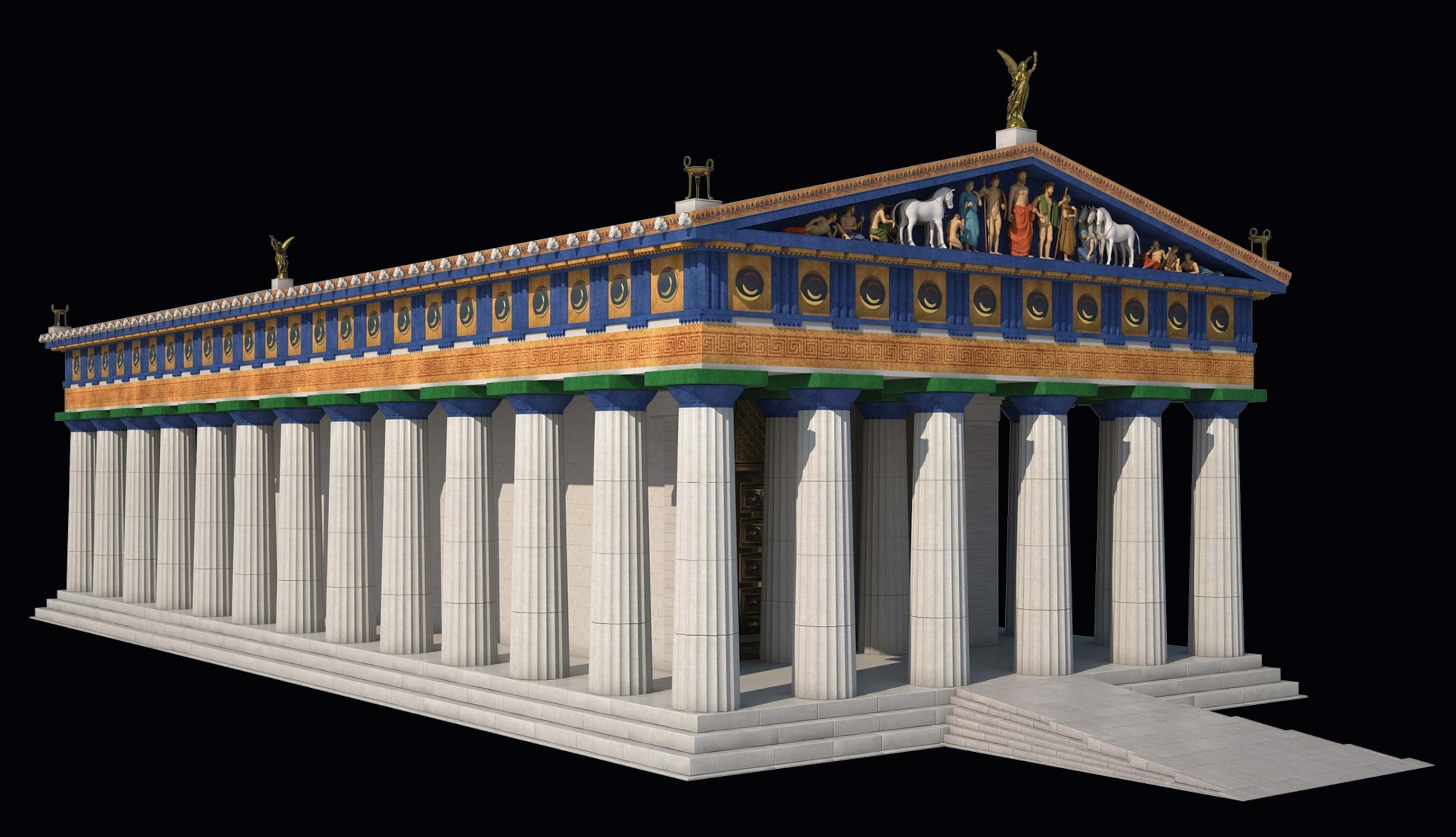 Reconstruction of the Temple of Zeus with columns