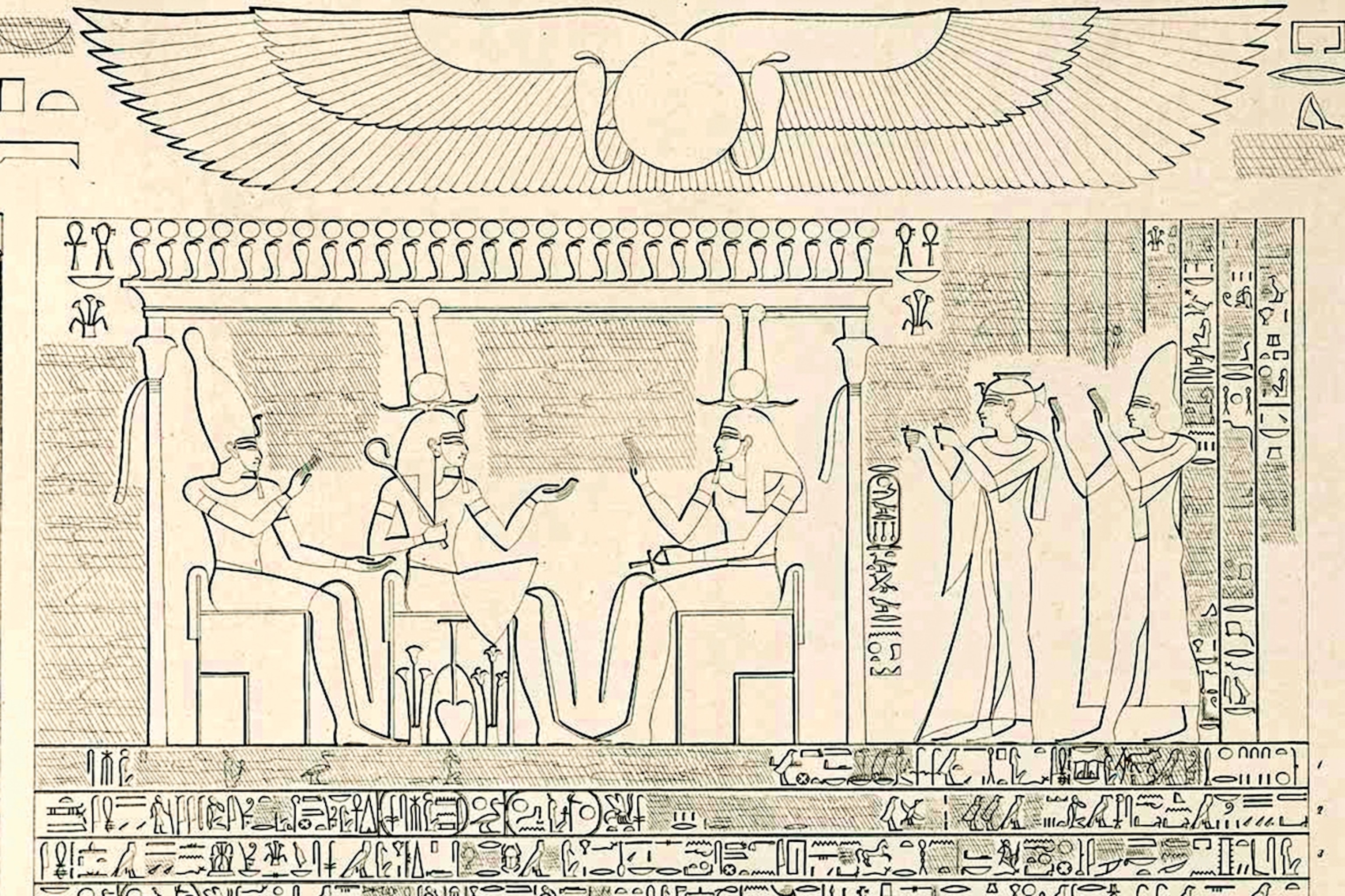 a relief showing King Hattusilis as a guest at Ramses' wedding