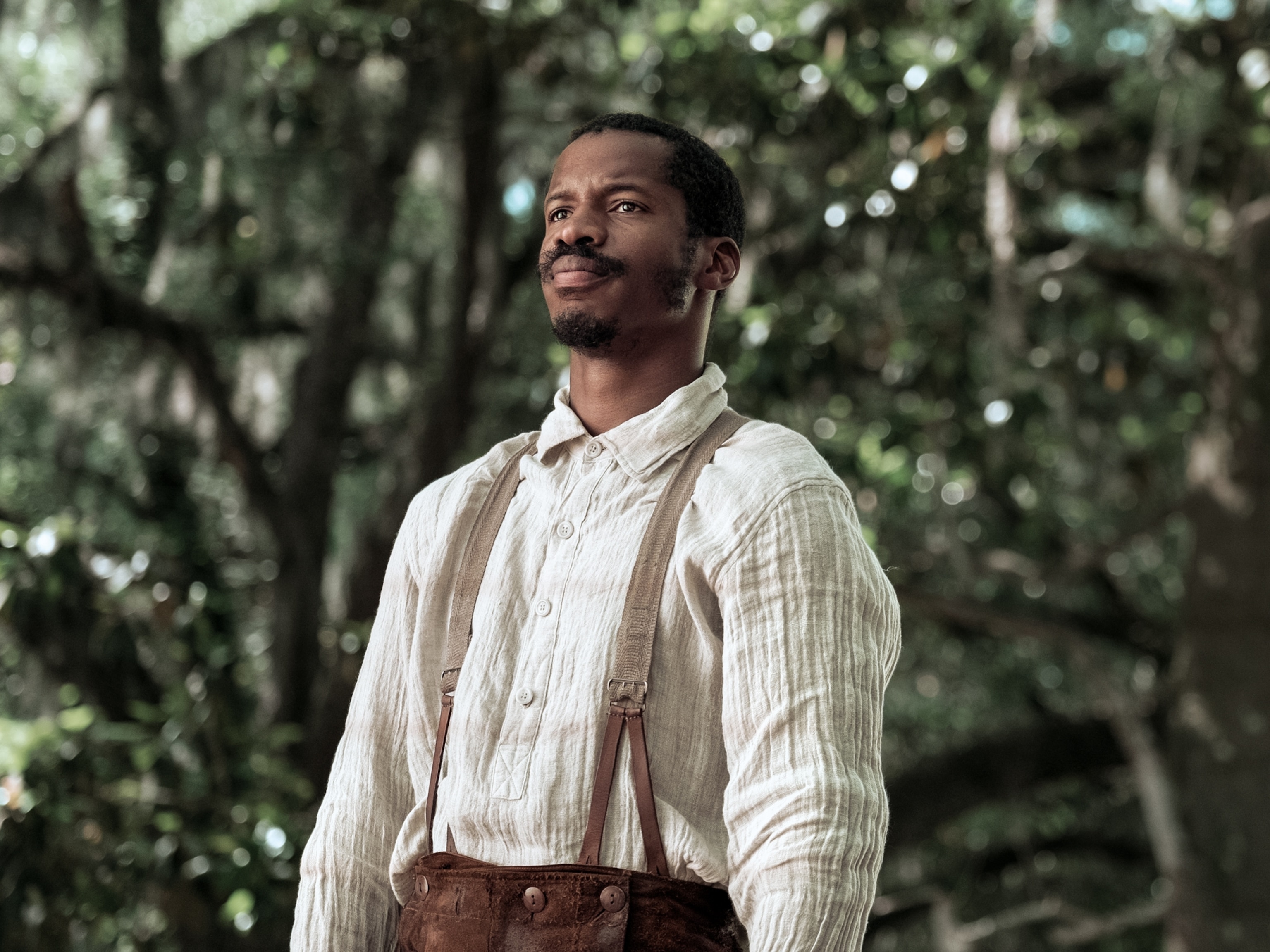 Nate Parker portraying Nat Turner in the movie "The Birth of a Nation"
