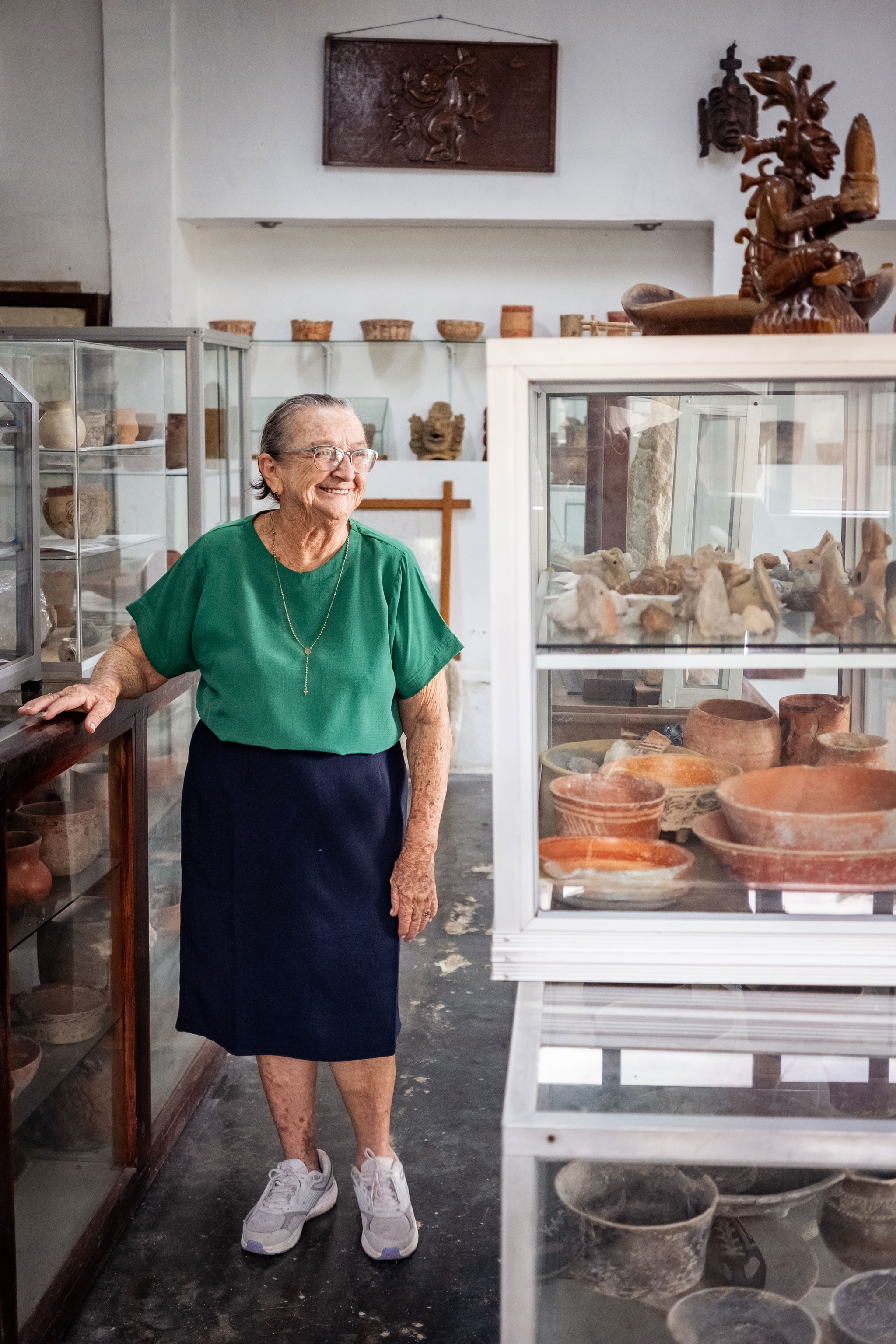 María Magdalena González Galdes stands in her private museum.