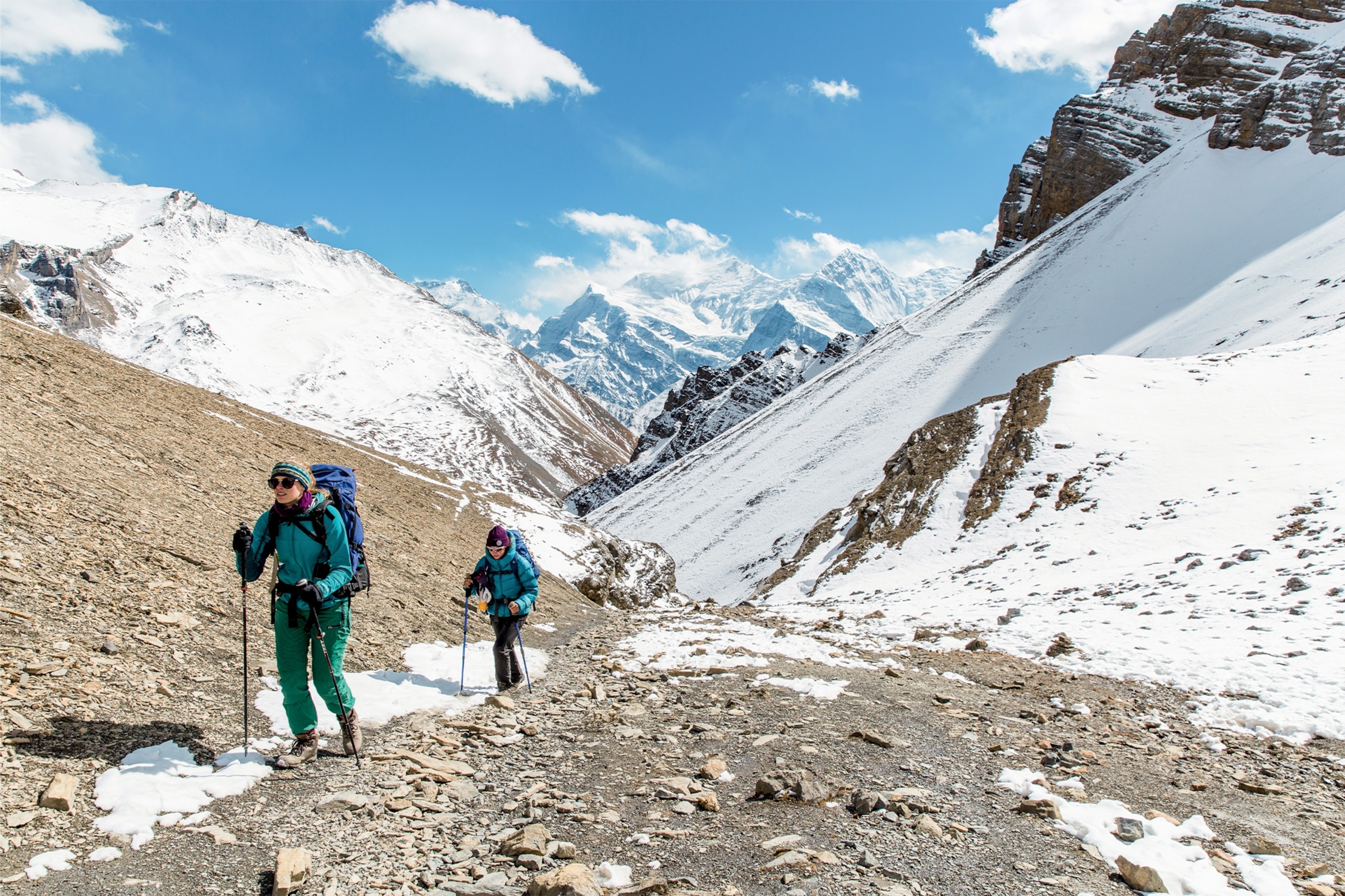 Two people hiking