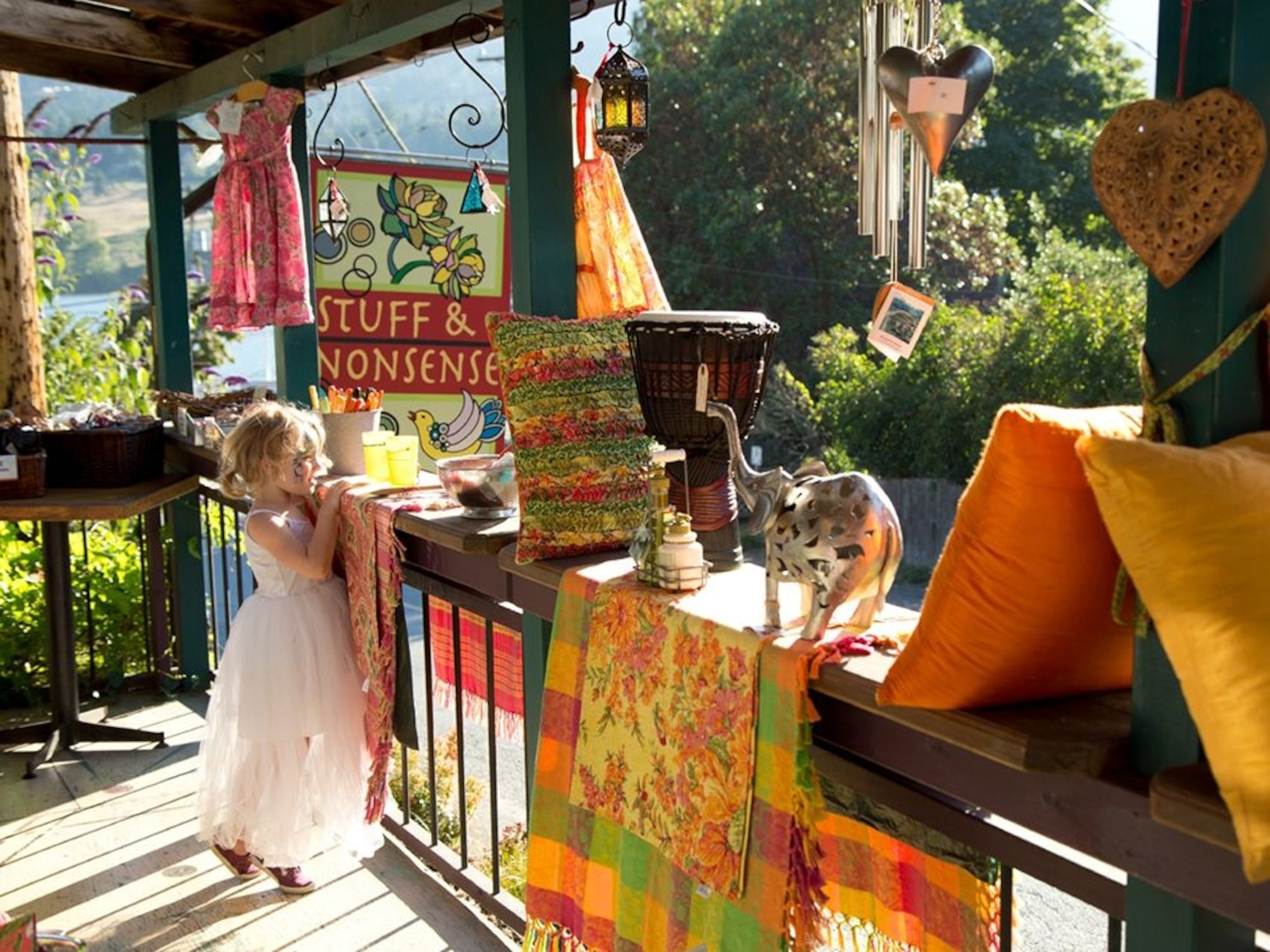 child in store on Gulf Islands, Canada