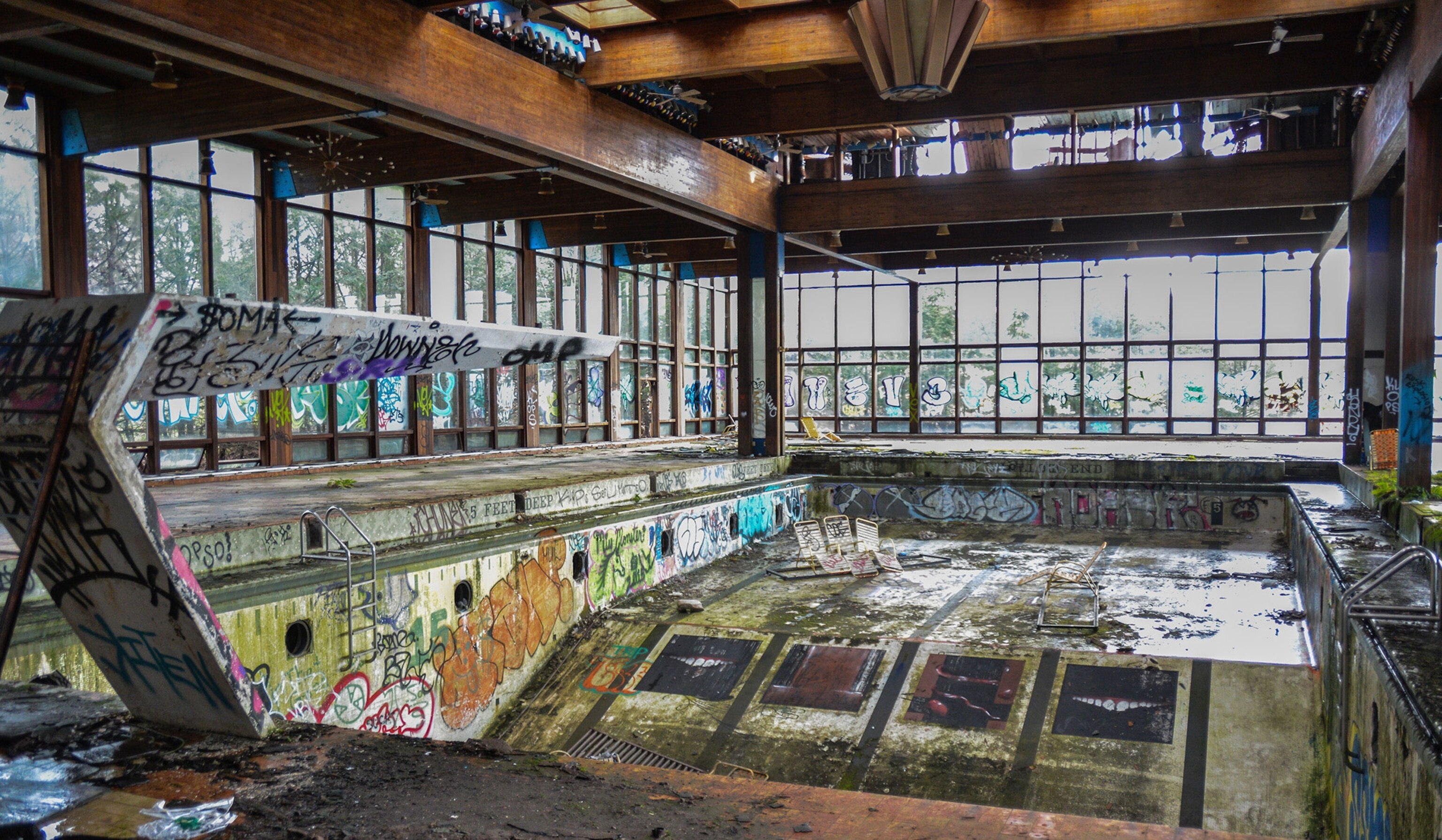 an indoor pool