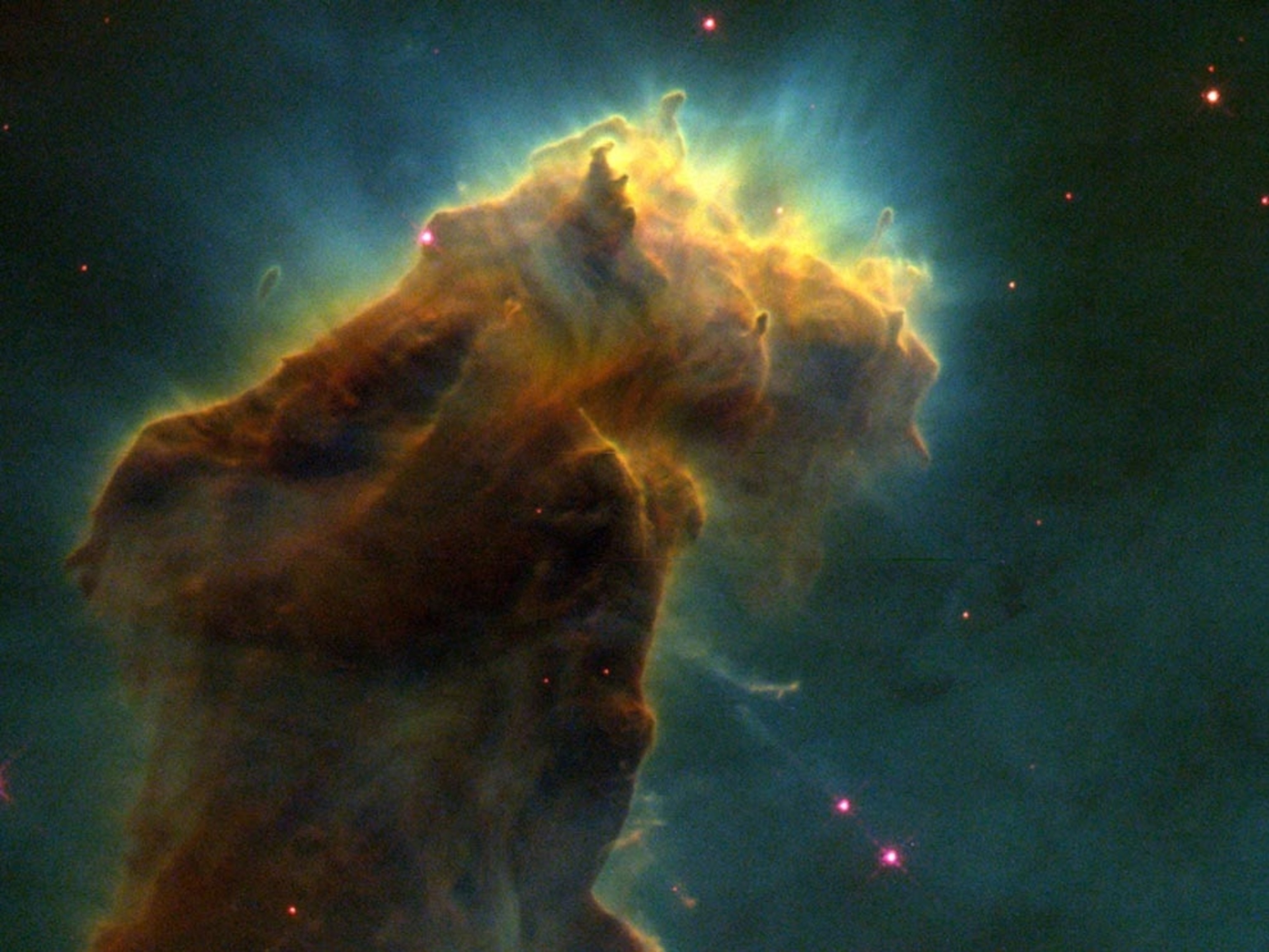 pillars of gas in the Eagle nebula