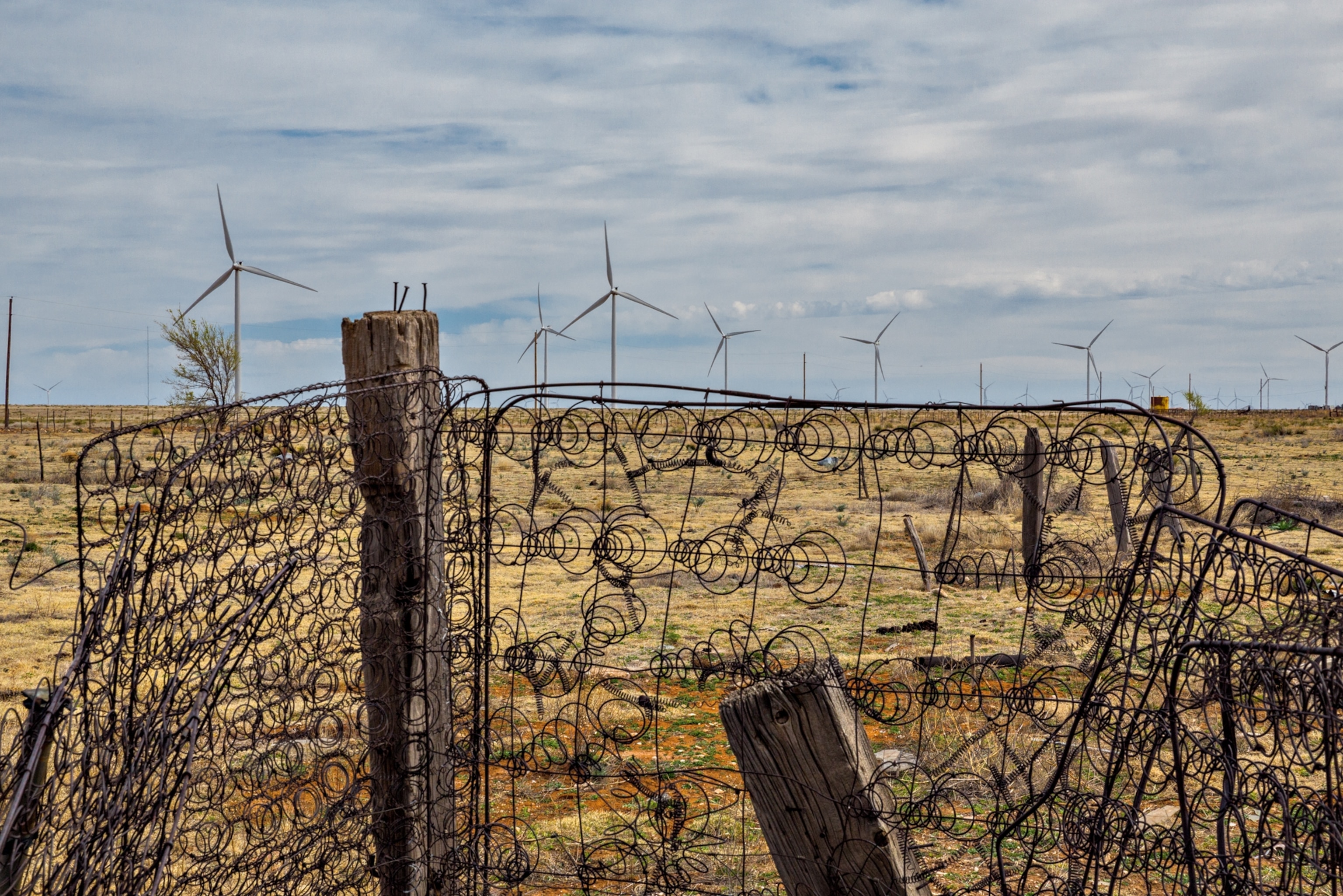 broken bed springs on the High Plains that once served as a corral