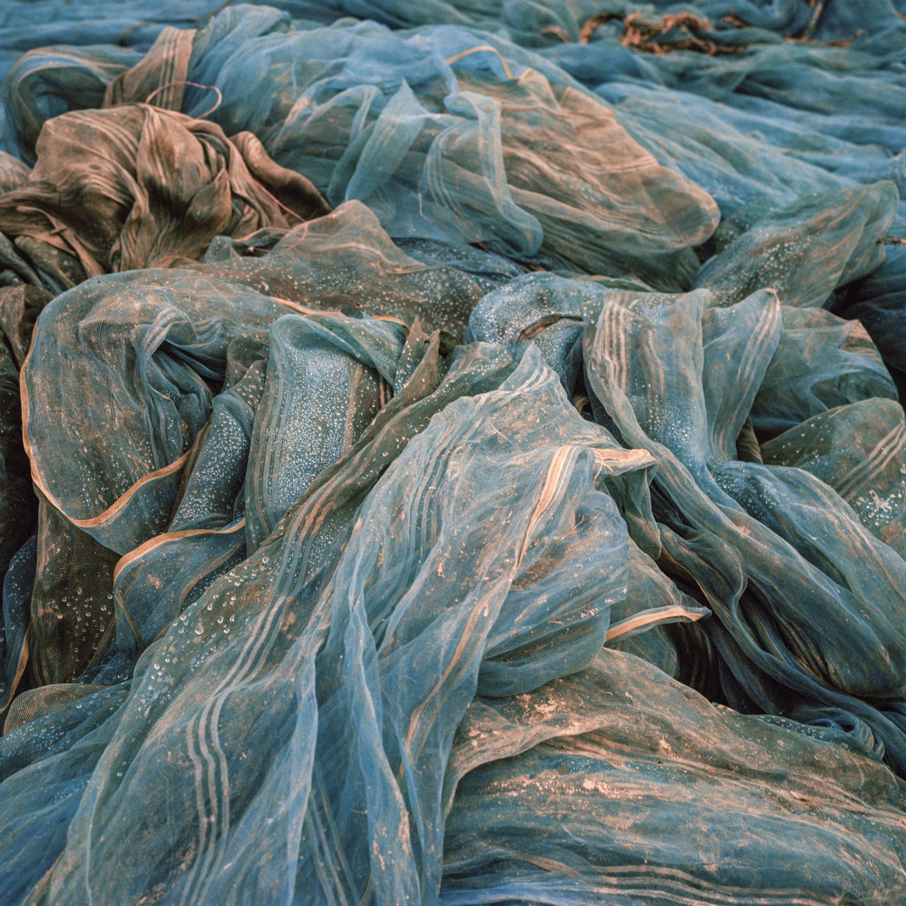 Picture of bundles of nylon nets.