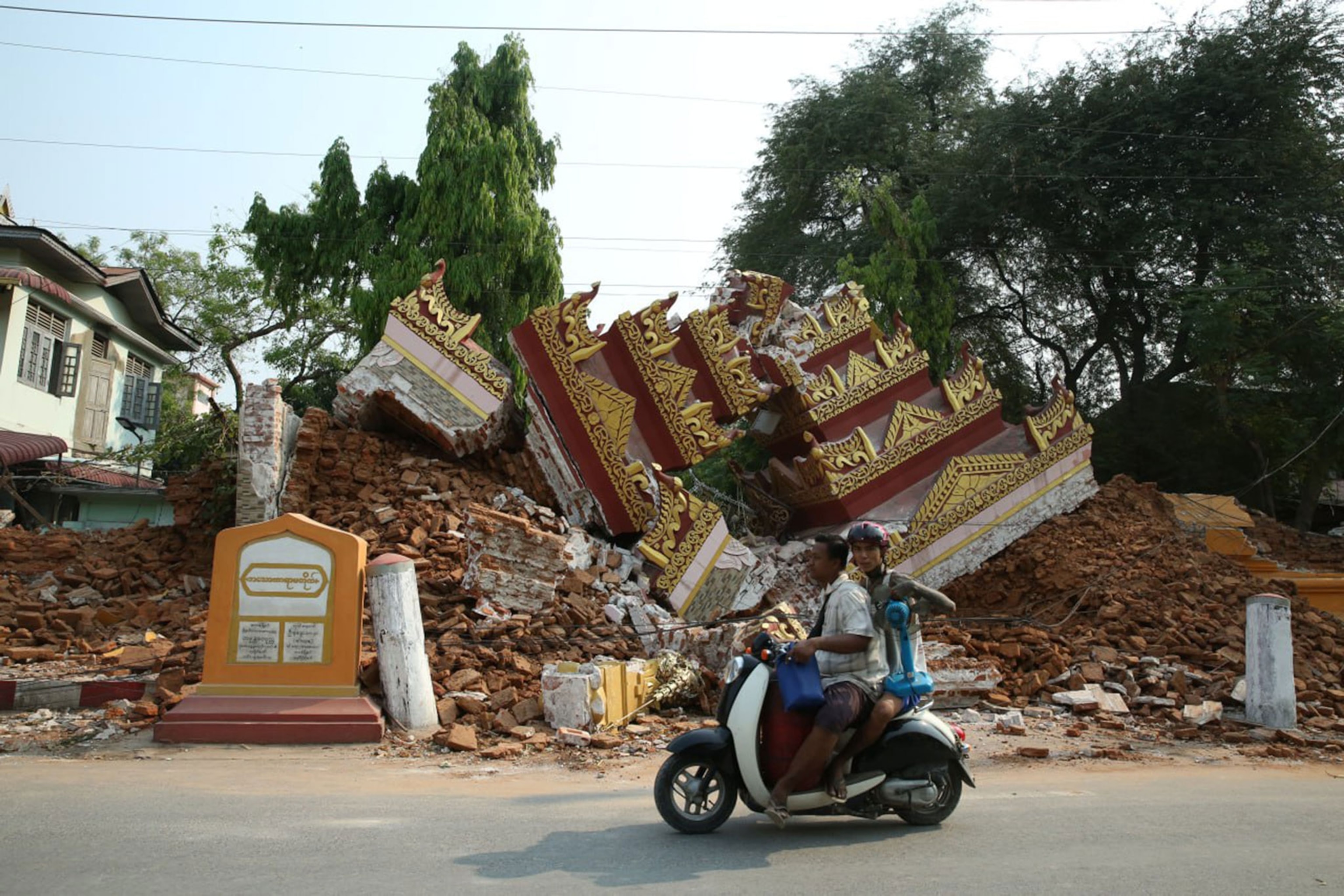 damaged building after an earthquake in Mandalay, Myanmar