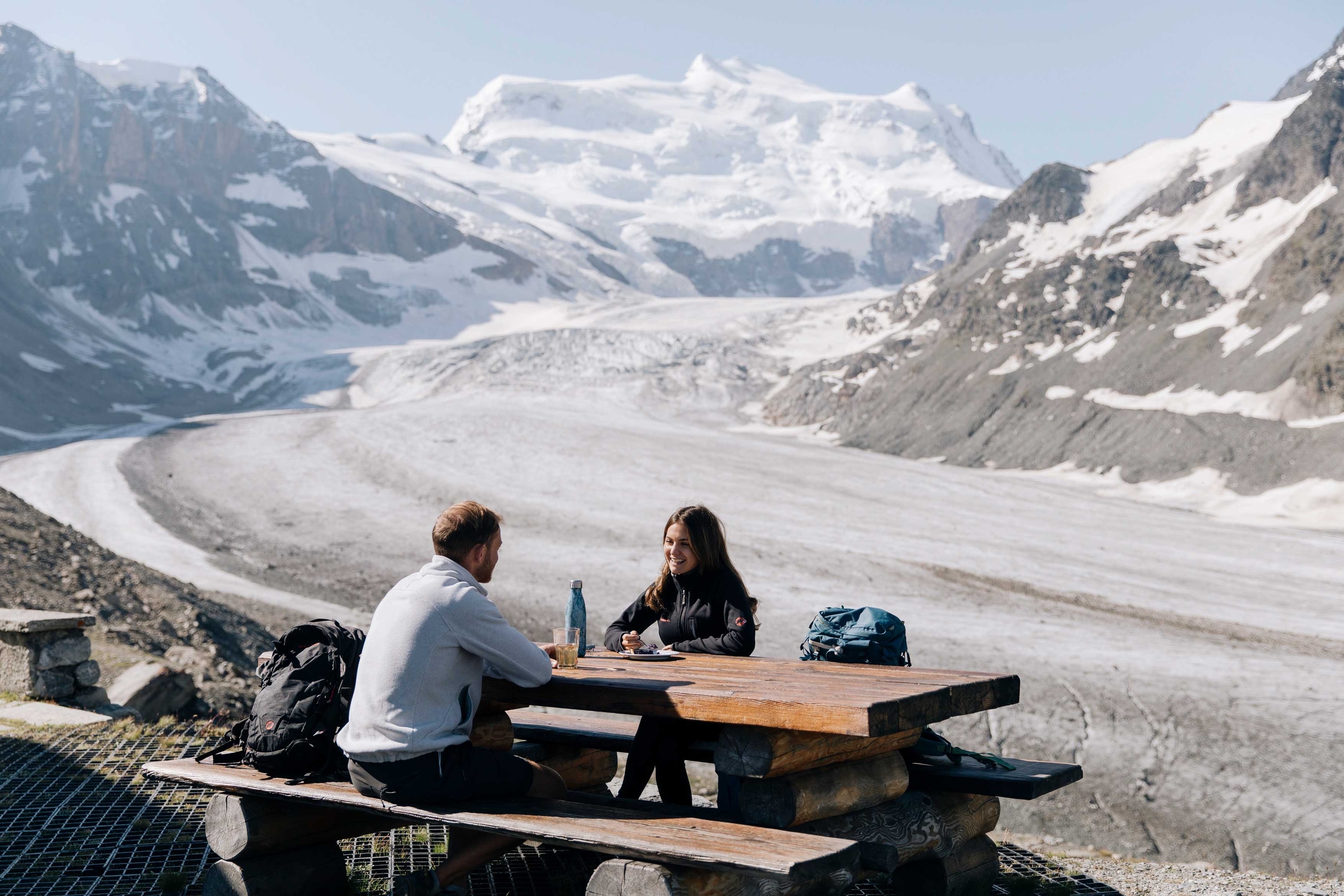 Lunch at Cabane Panossière, one of the stops along the Tour des Combins.