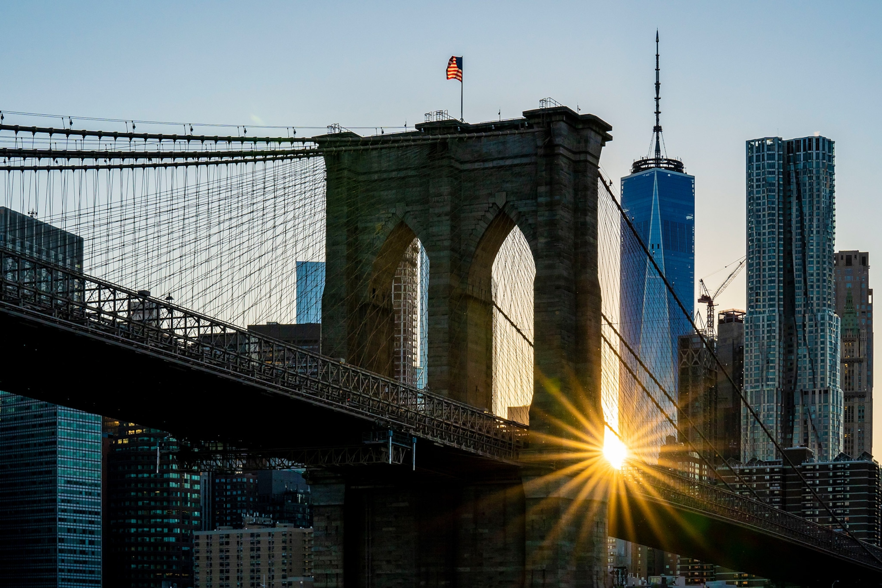 the Brooklyn Bridge in New York City