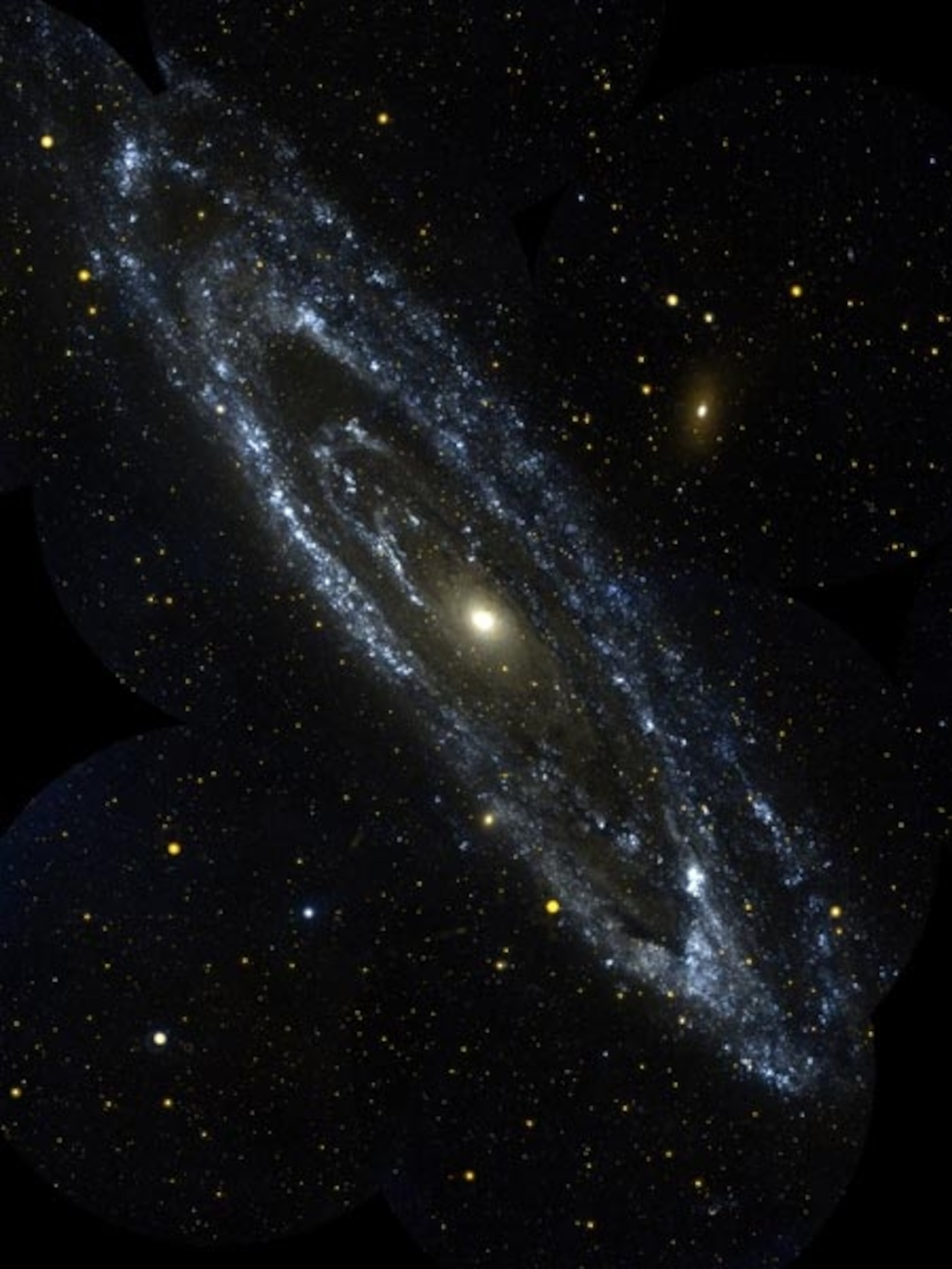 the circular Andromeda galaxy
