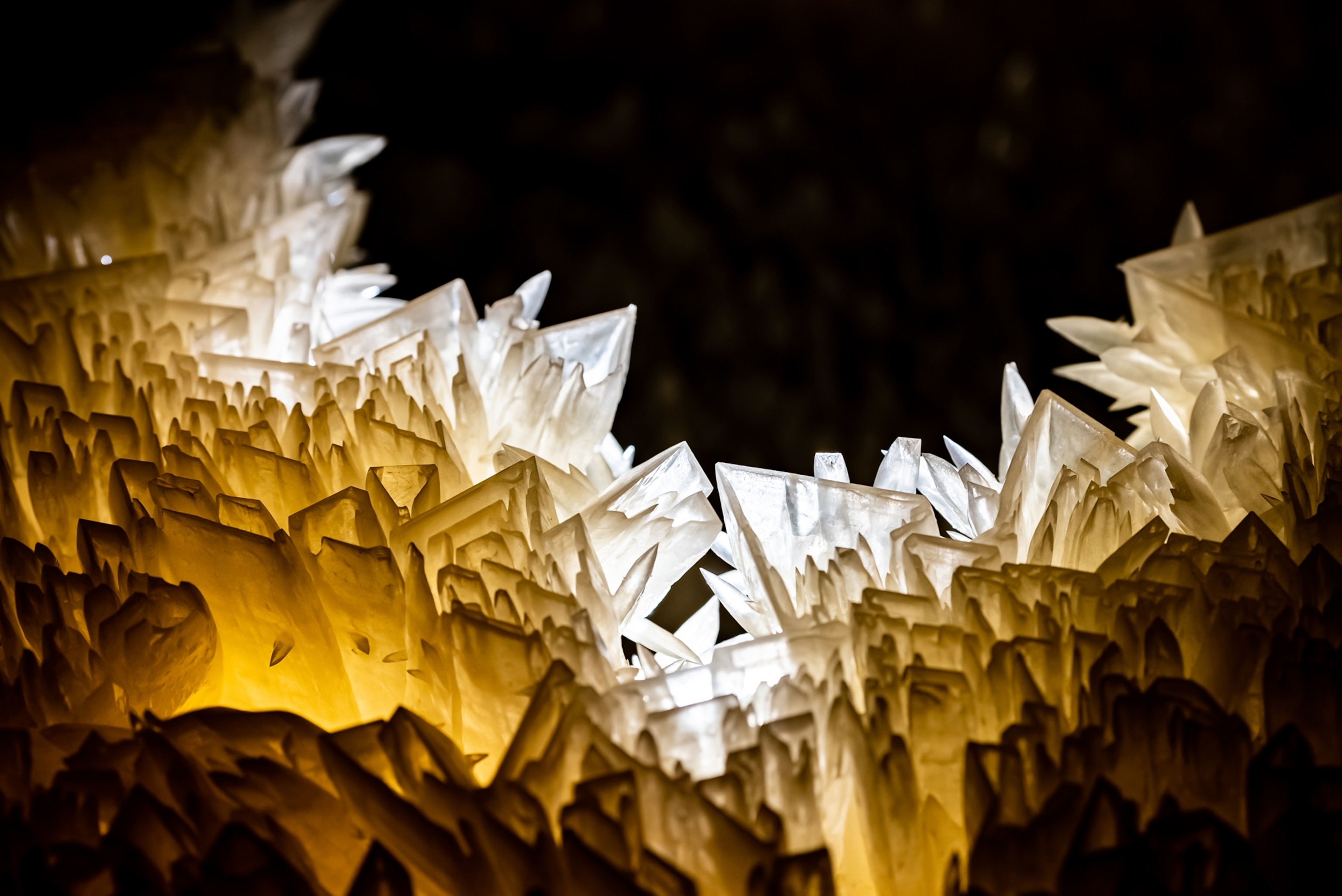 Picture of white and yellow crystals.