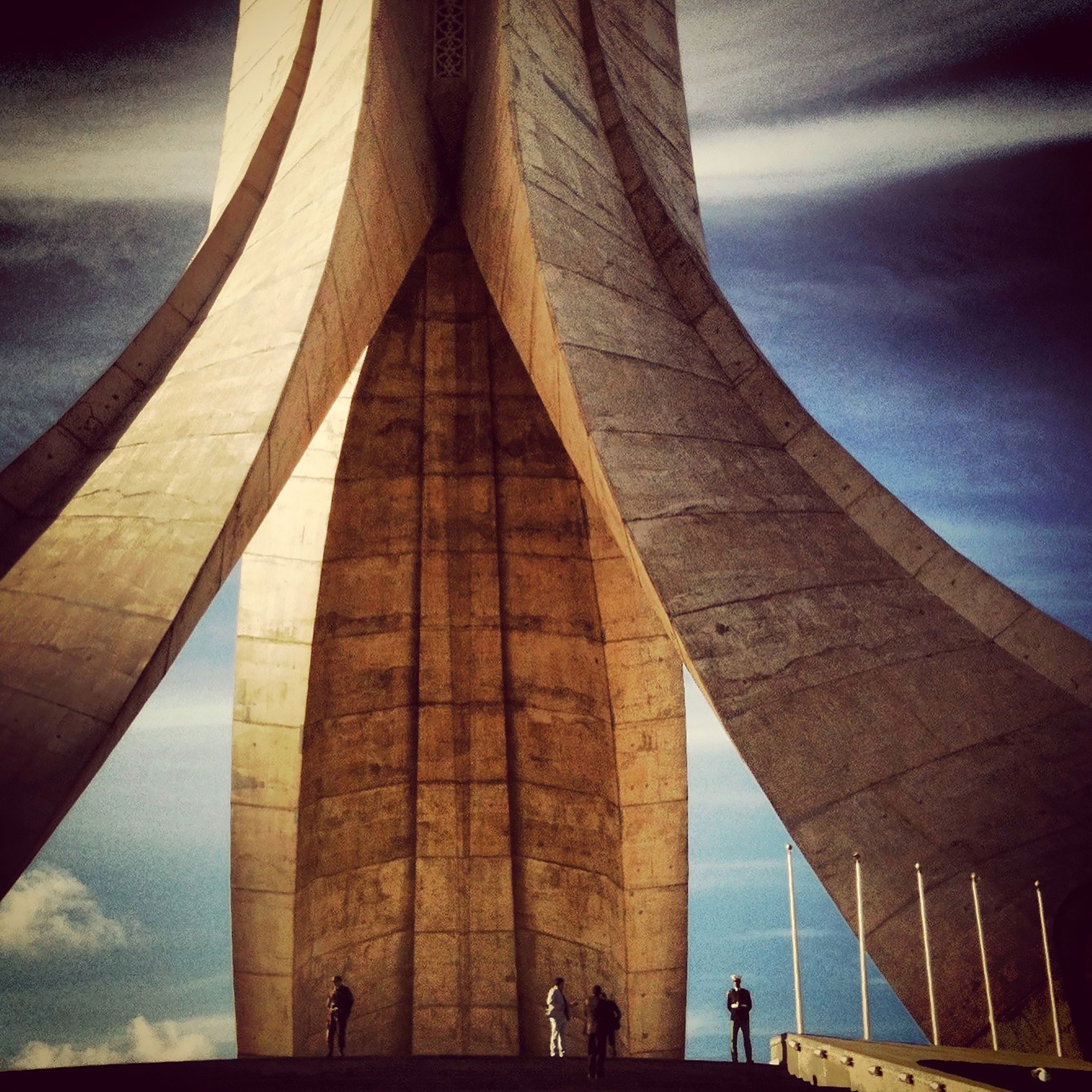 soldiers stand guard at the iconic Martyrs’ Memorial, Maqam Echahid