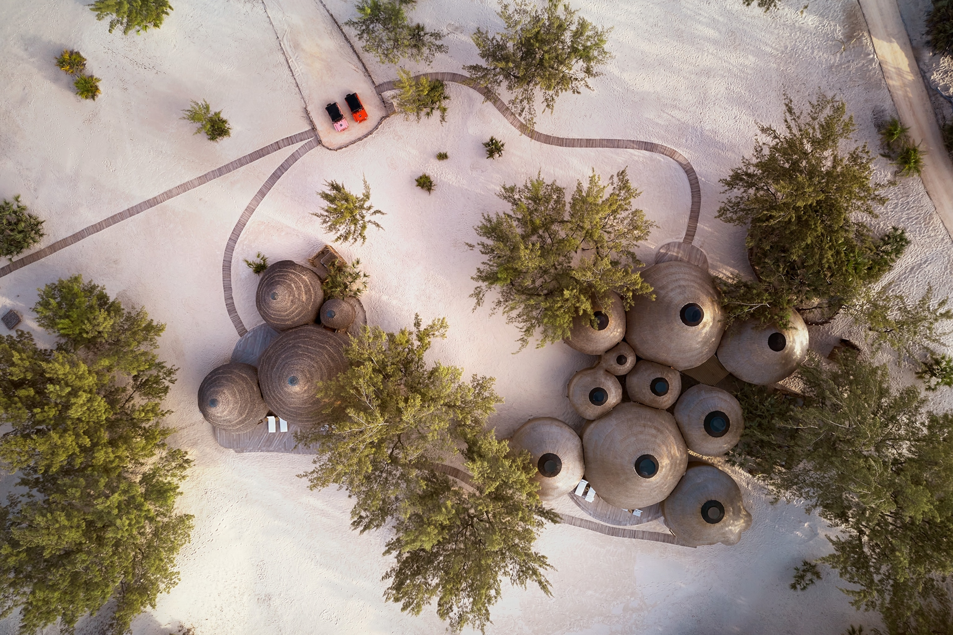 Aerial view of the Natural Wellness Center at the Kisawa Sanctuary.