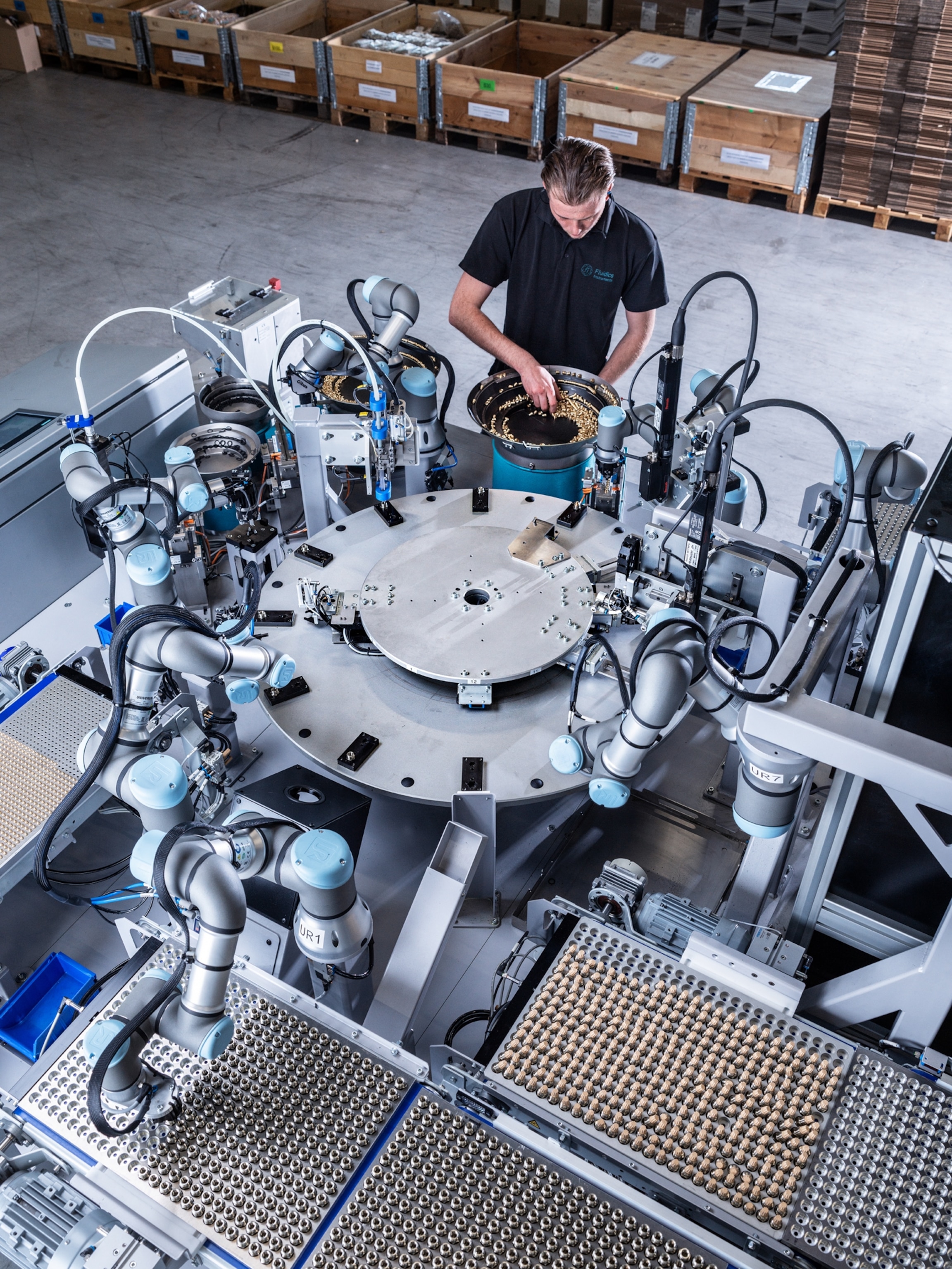 man working on assembly line.