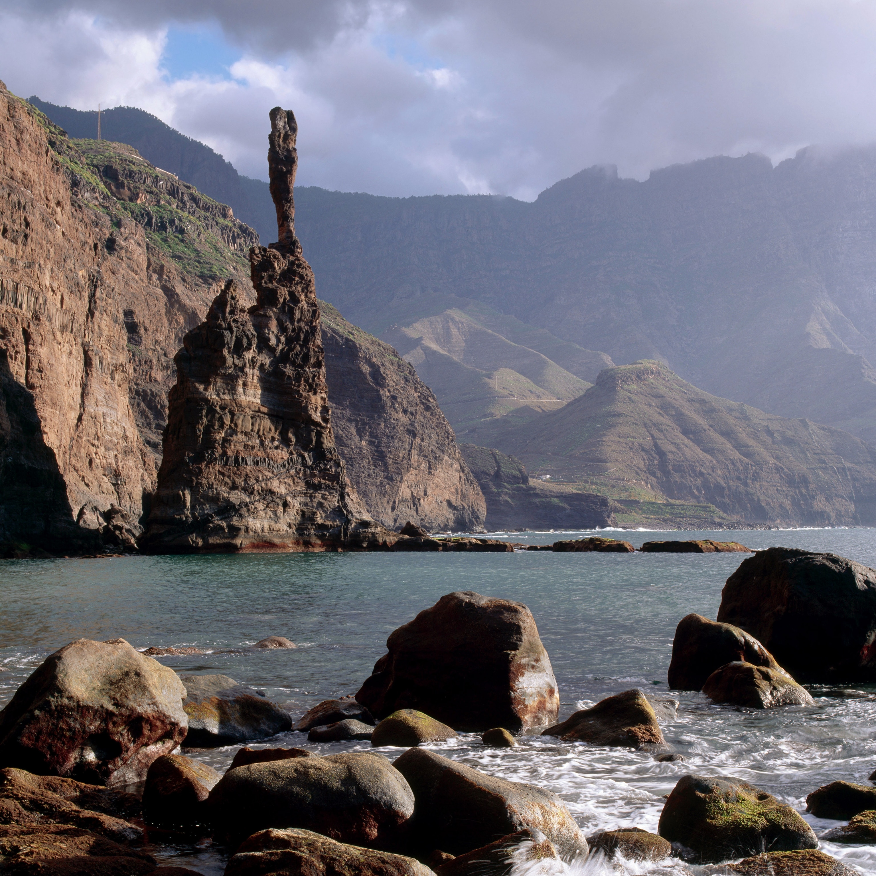 Dedo de Dios, or God's Finger, near Puerto de las Nieves, Canary Islands, Spain