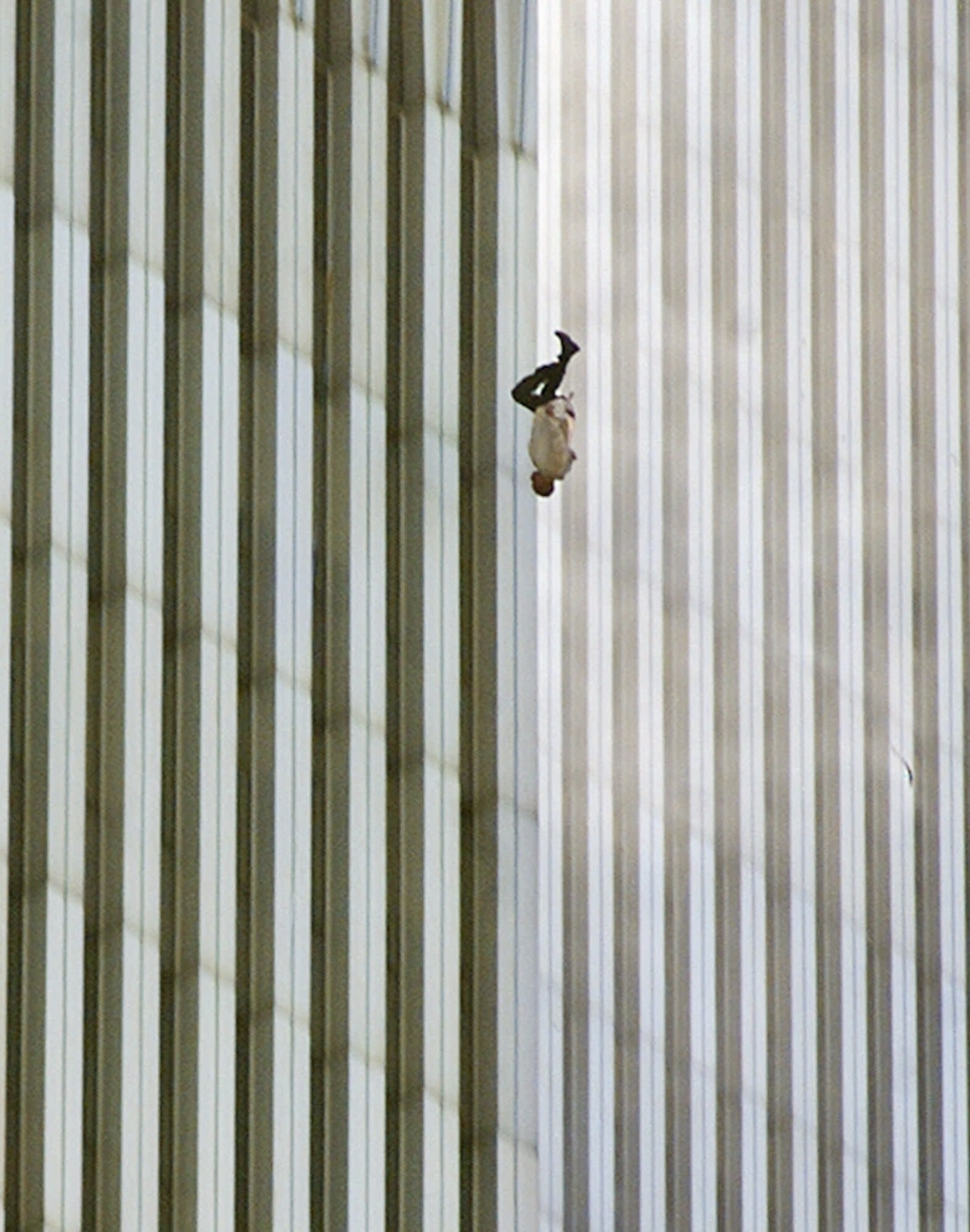 9/11 picture: a victim falling from the World Trade Center's north tower