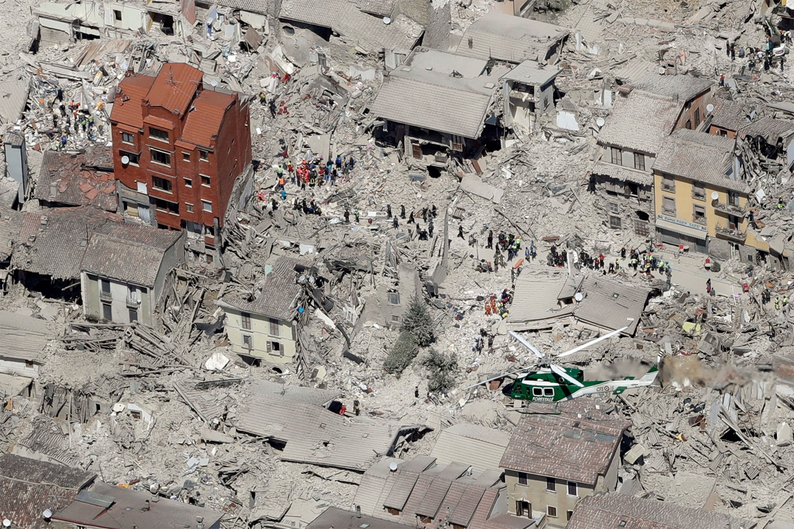 damaged buildings after an earthquake in Italy