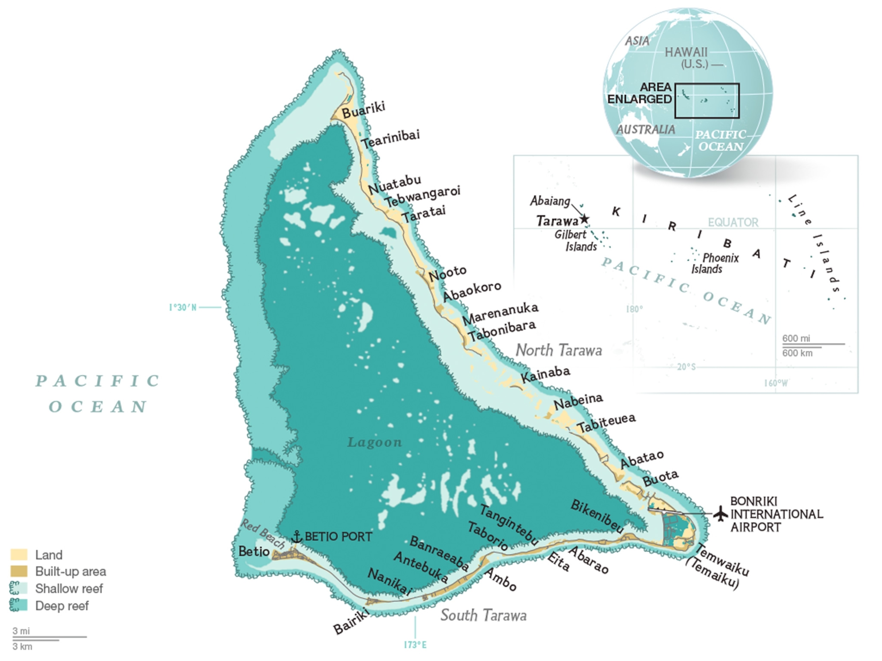Map of the Tarawa island chain