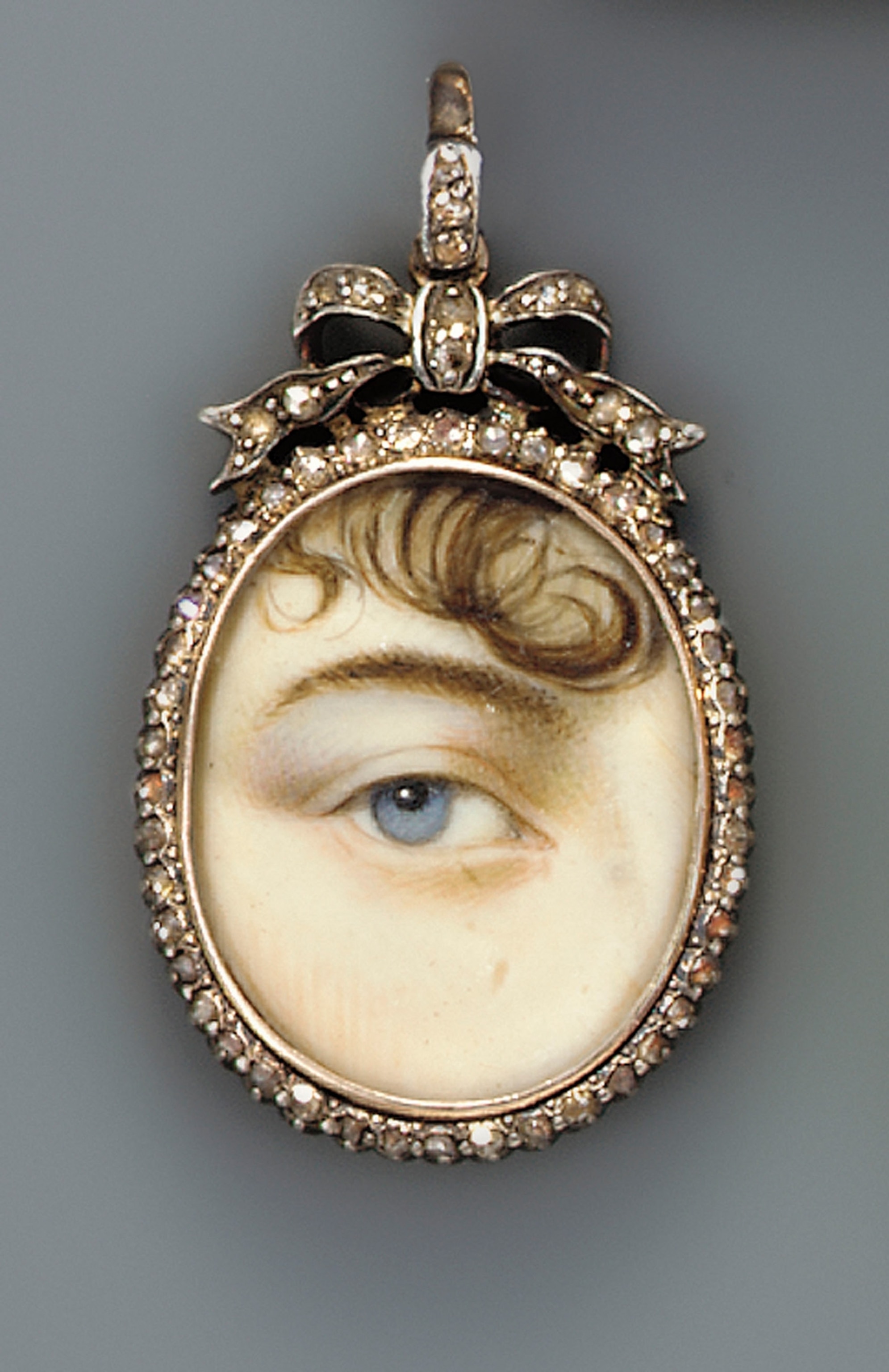 A framed eye portrait.