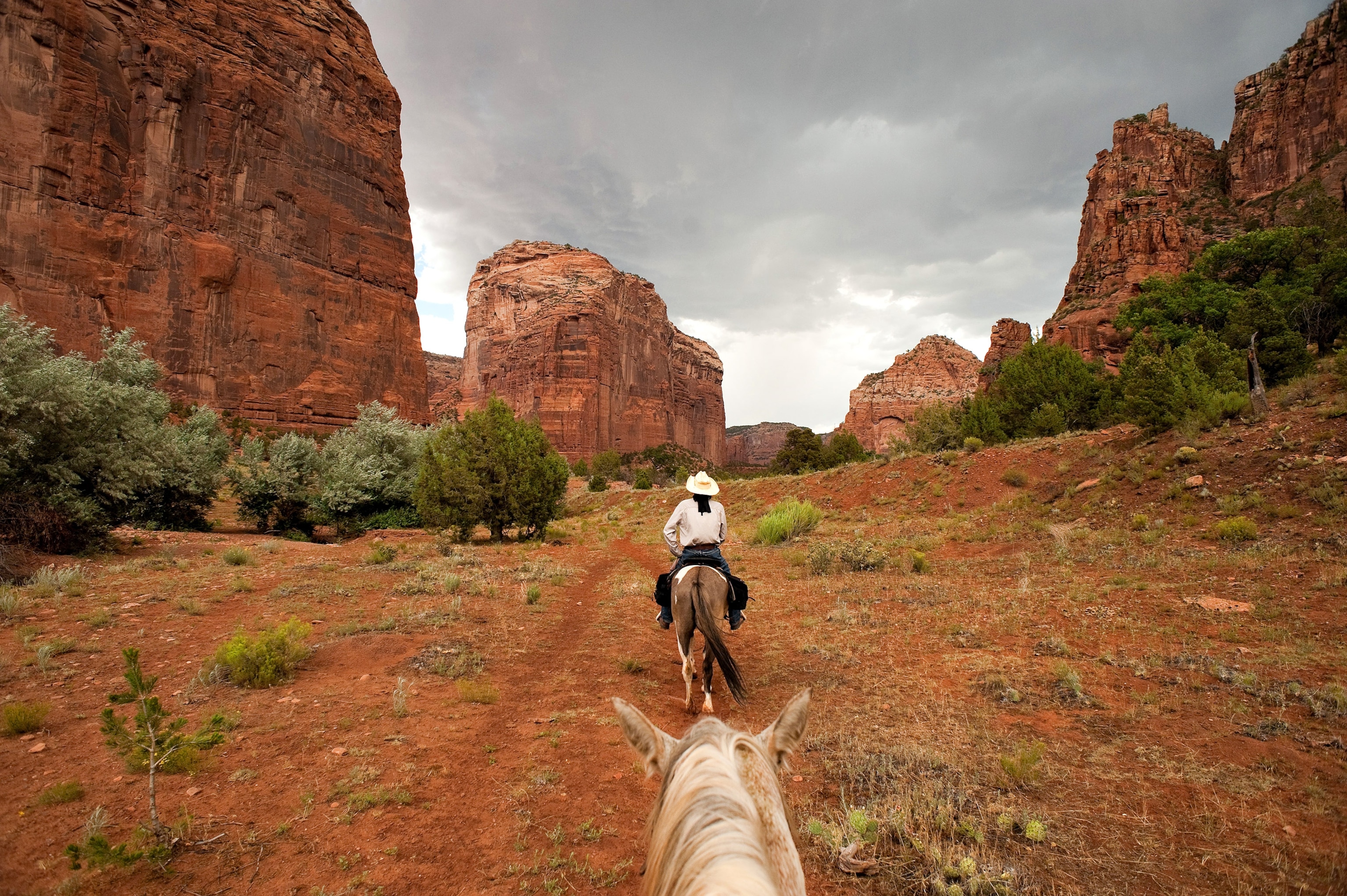 horse tour at Totsonii Ranch at Canyon de Chelly National Monument in eastern Arizona
