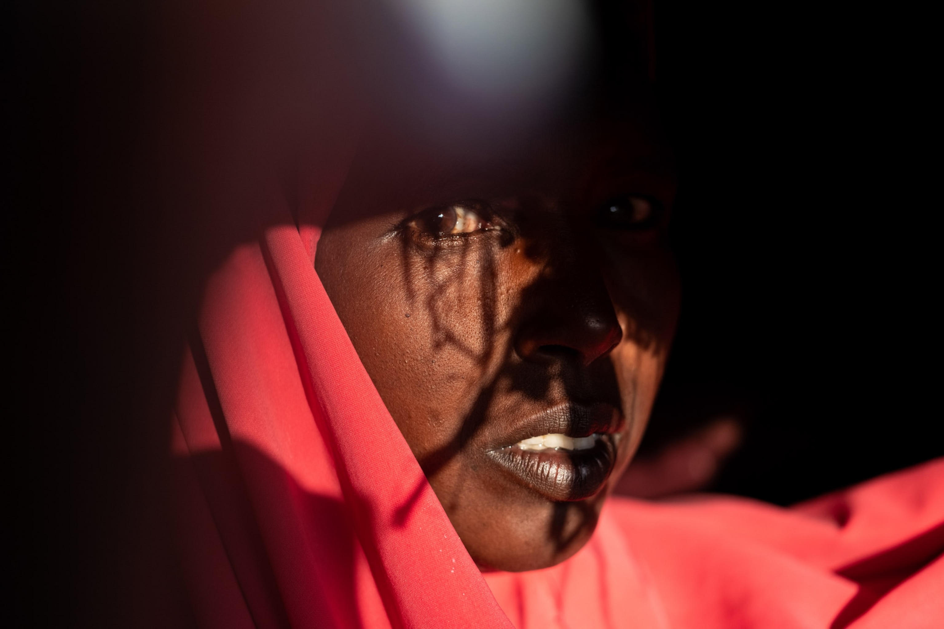 a woman's face in afternoon light