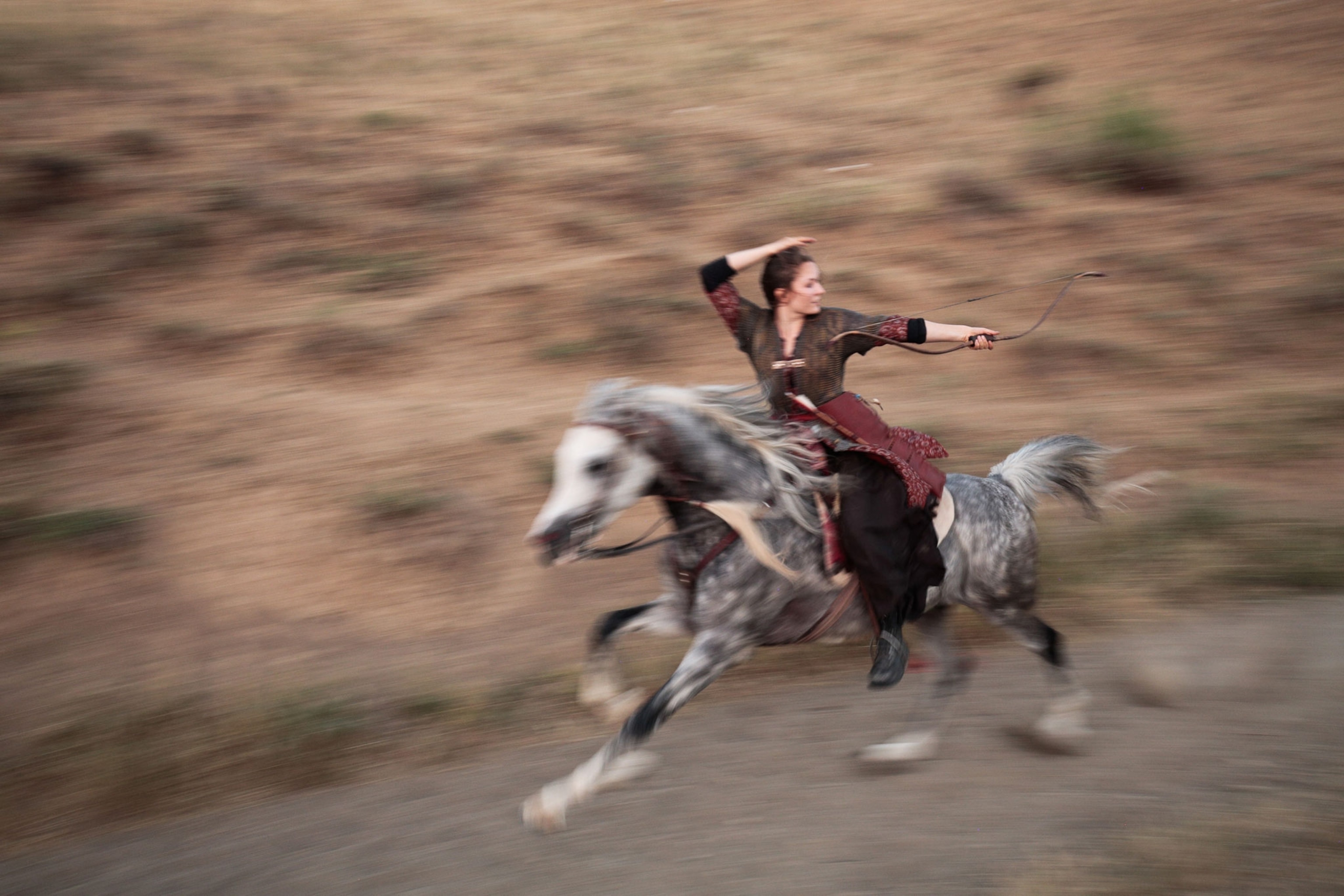 Anna practicing Iranian Horseback Archery