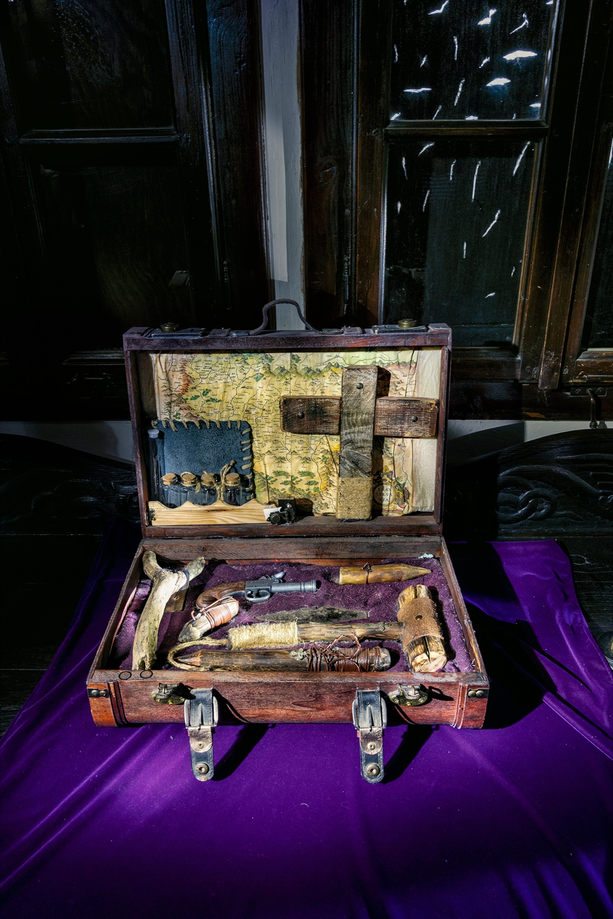Vampire hunter kit in one of the rooms of the Bran Castle.