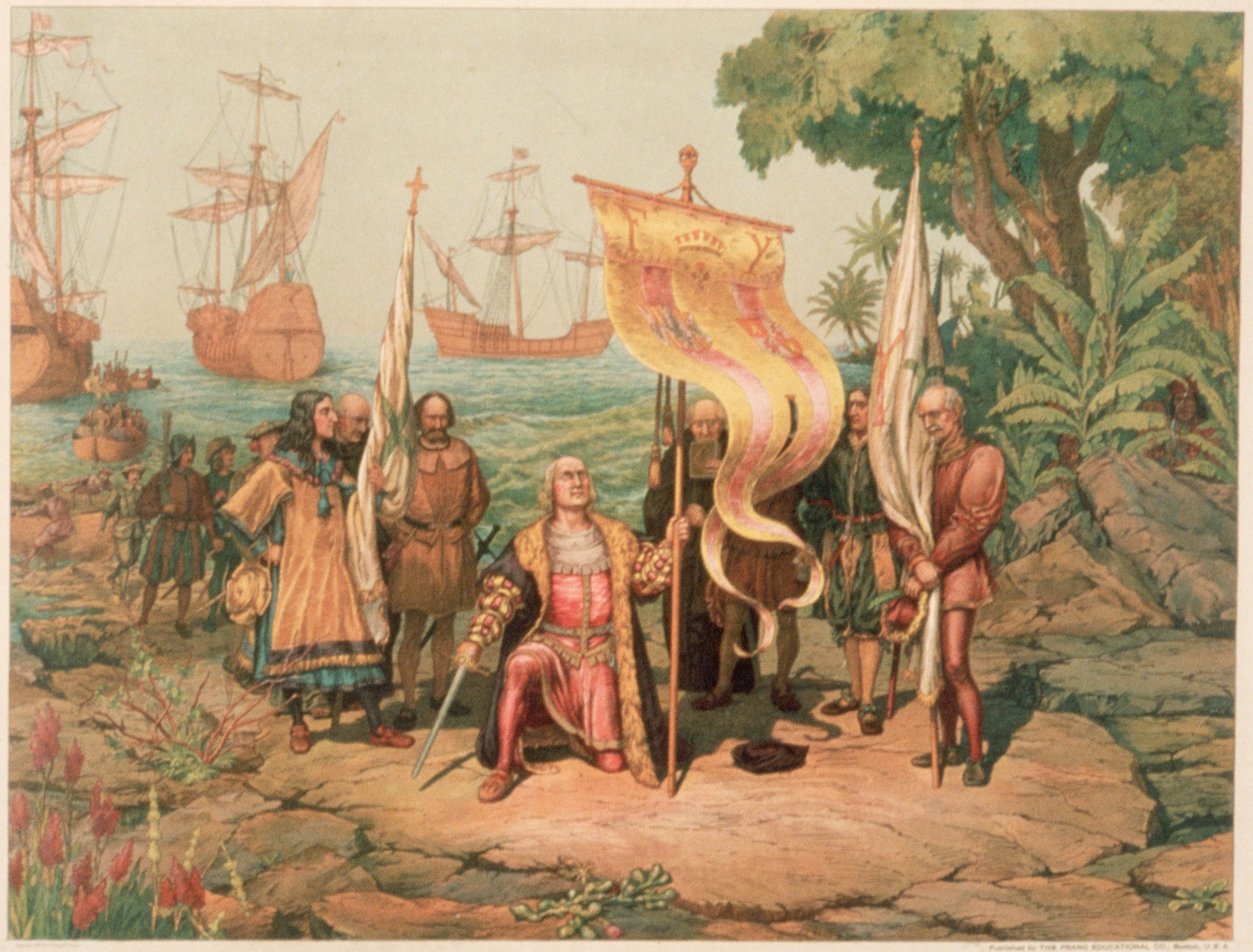 Painting of Christopher Columbus landing in the Americas