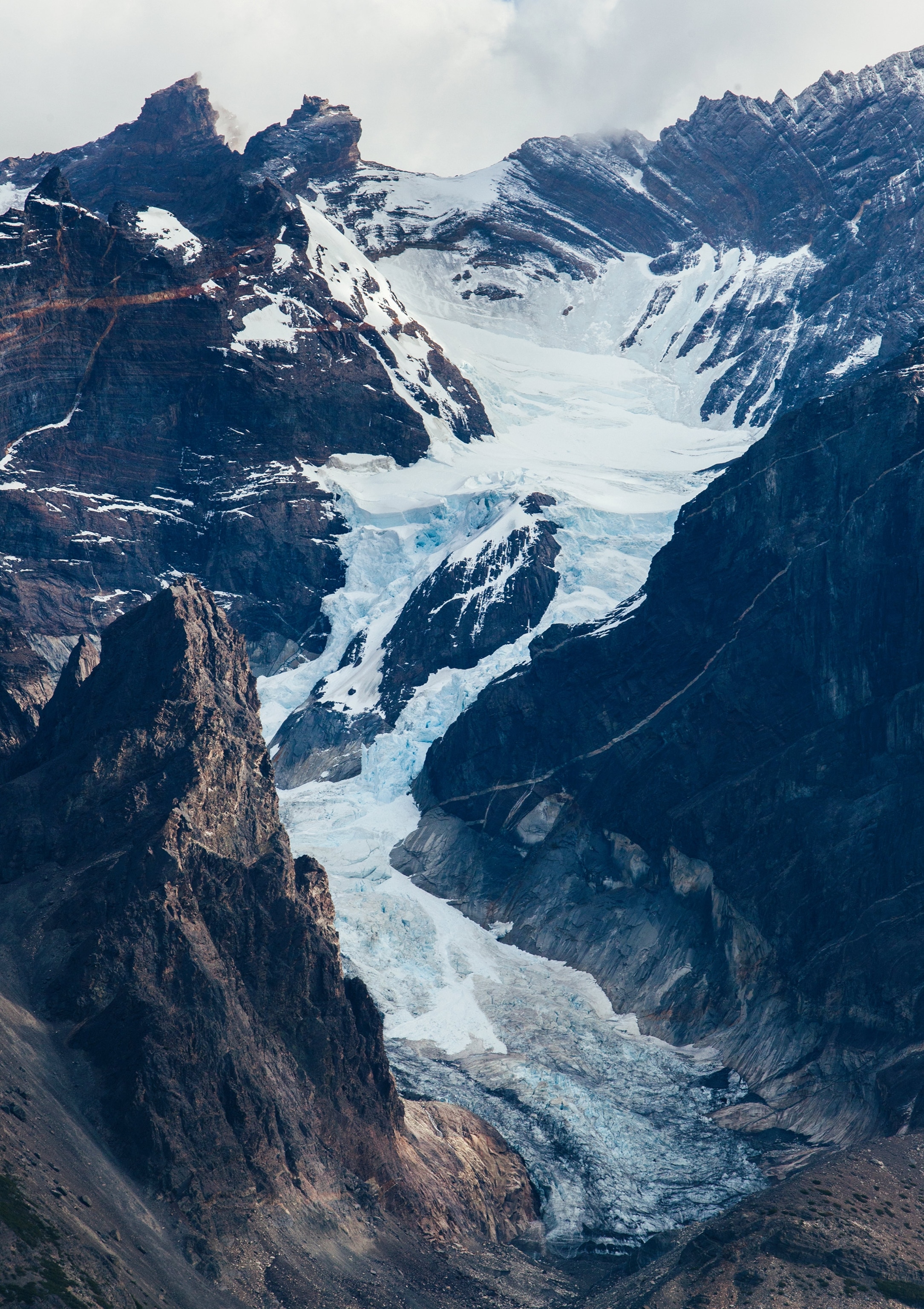 the French Glacier in Torres del Paine, Patagonia, Chile
