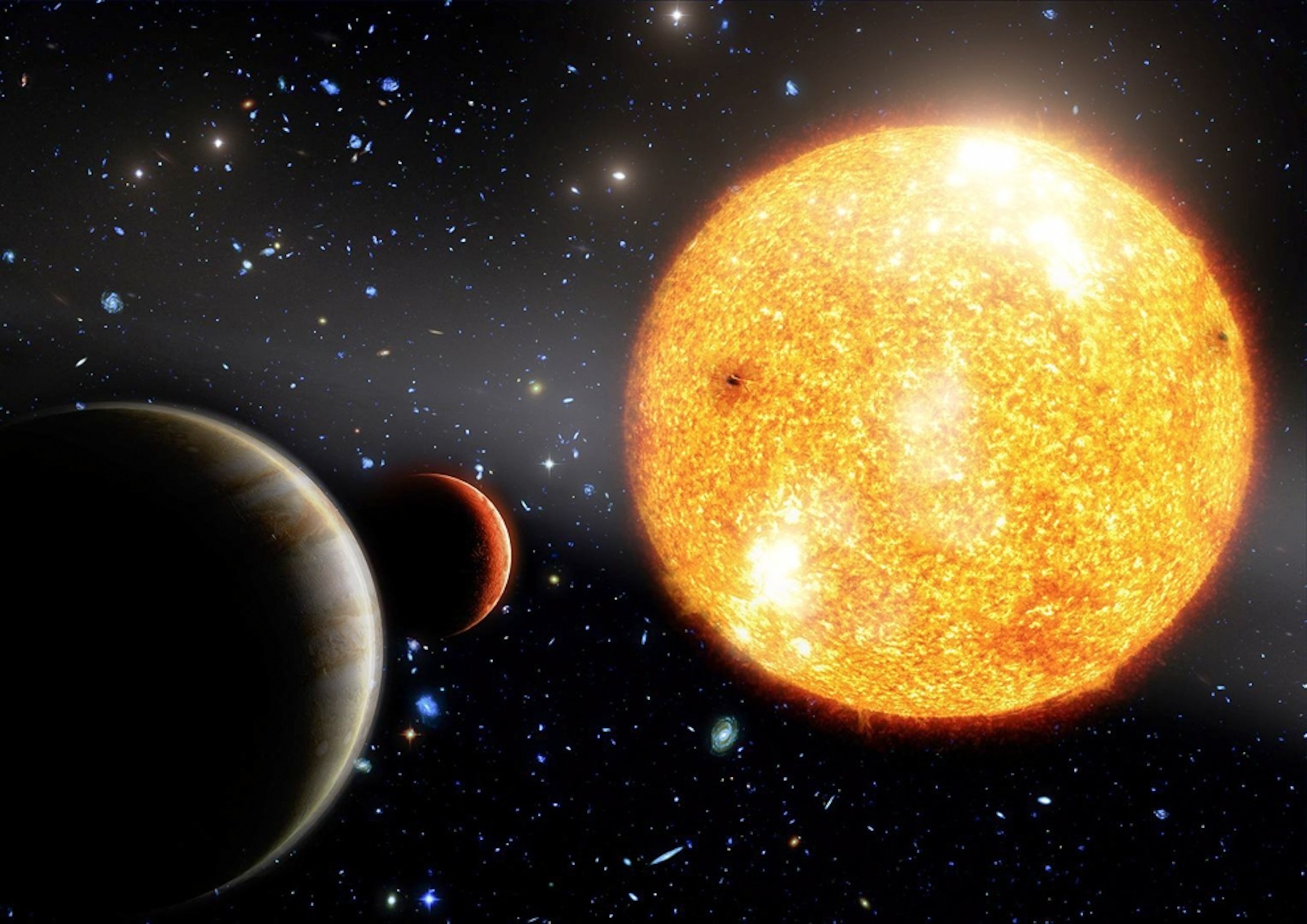 An illustration of old exoplanets.