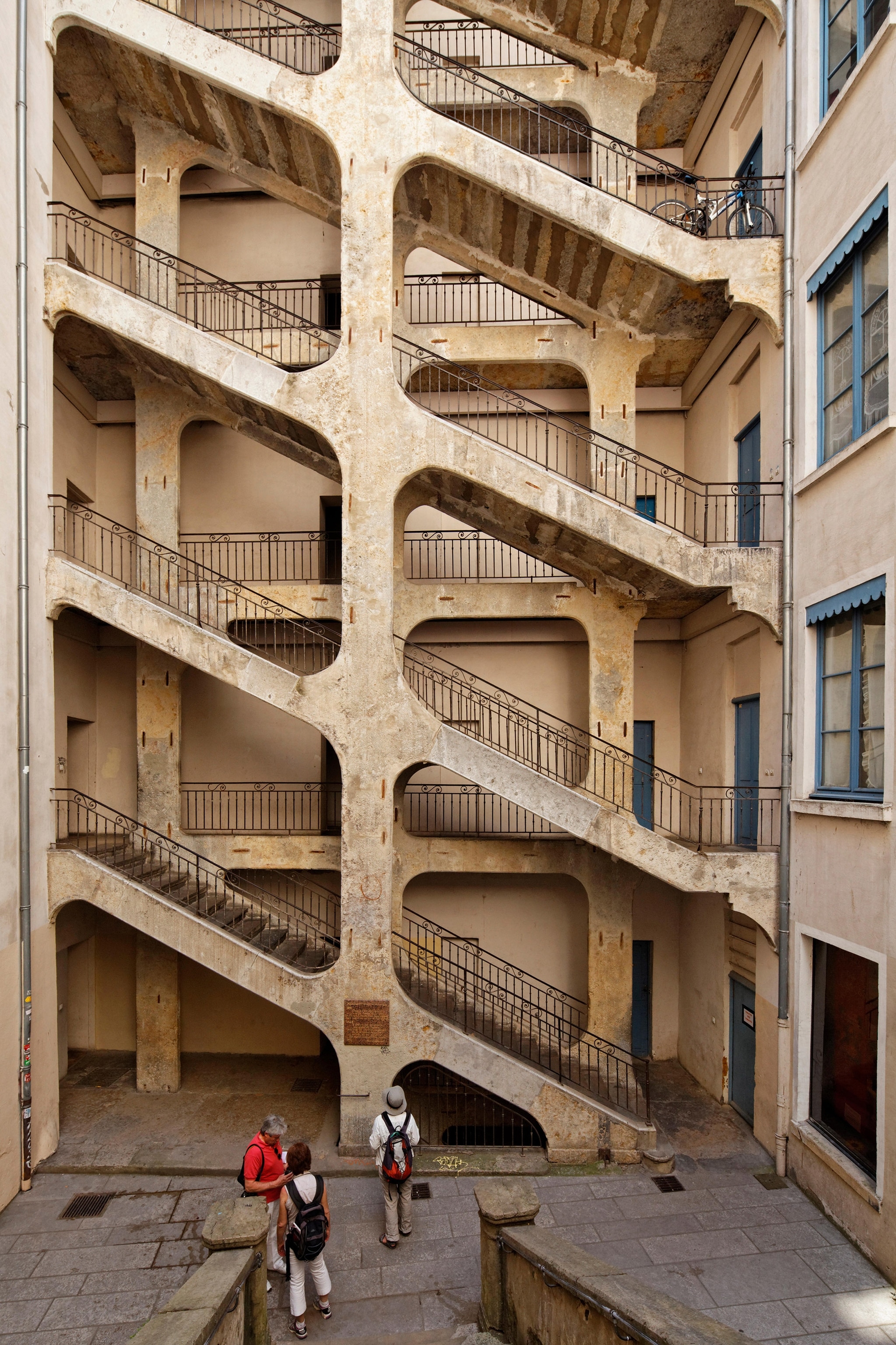 traboules stairs in Croix-Rousse, Lyon, Département Rhône, France