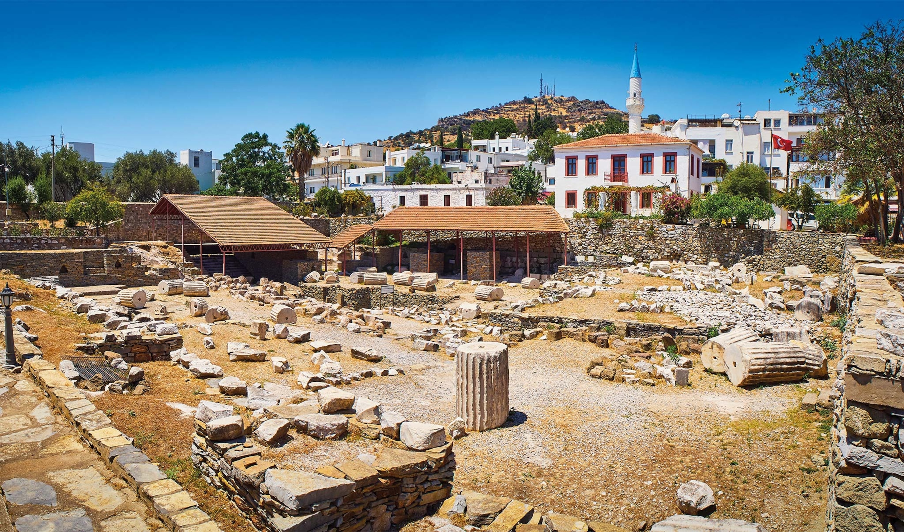 The site of the Mausoleum at Halicarnassus ruins in the center of present-day Bodrum