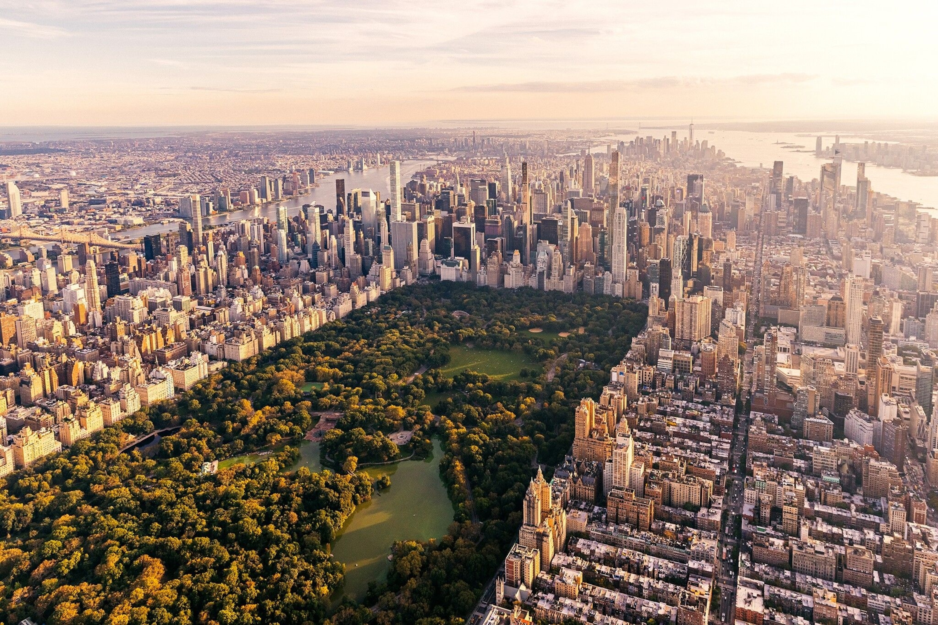 Aerial view of Central Park, New York.