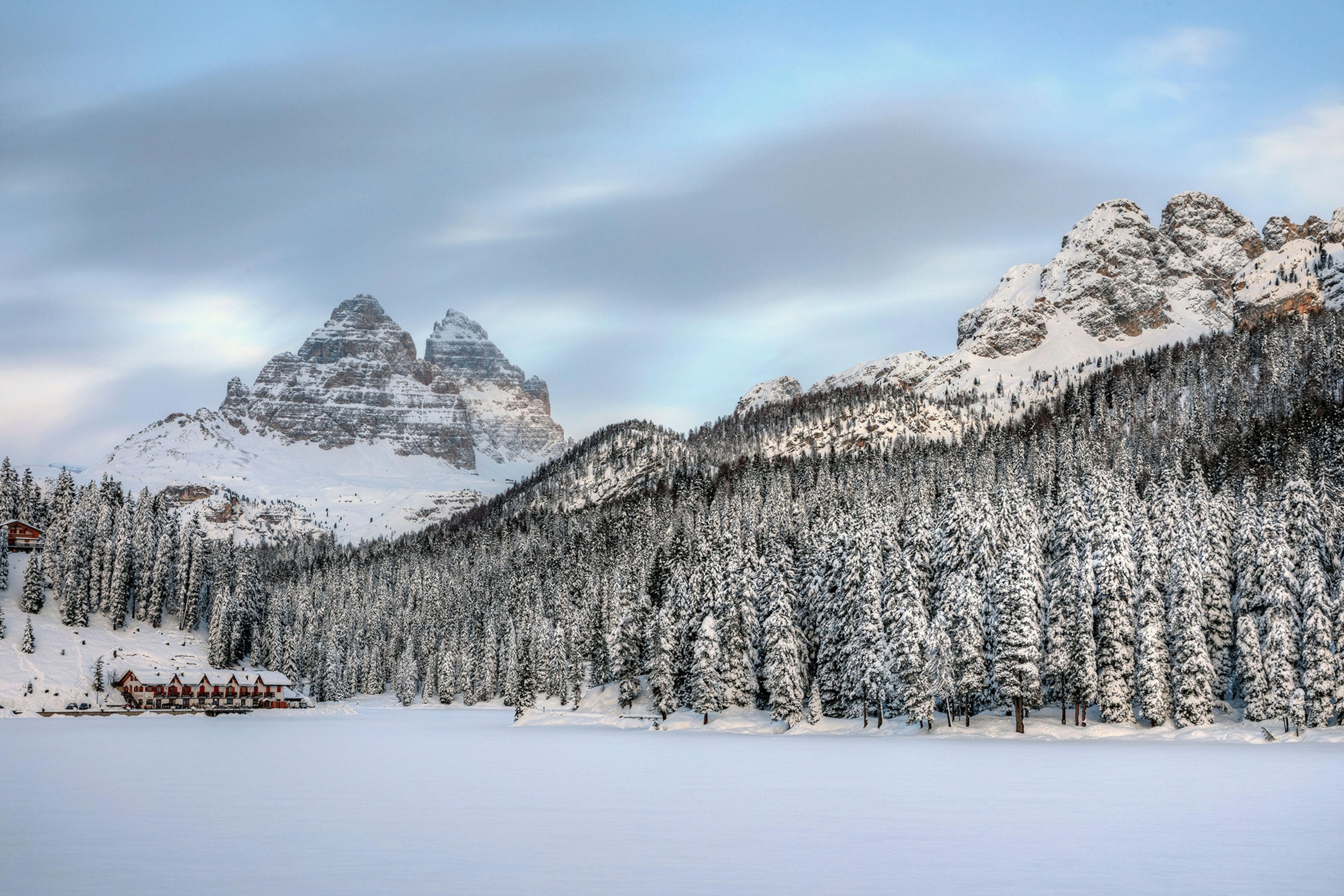 Lake Misurina, Misurina, Cortina d'Ampezzo, Belluno, Veneto, Dolomites, Italy, Europe