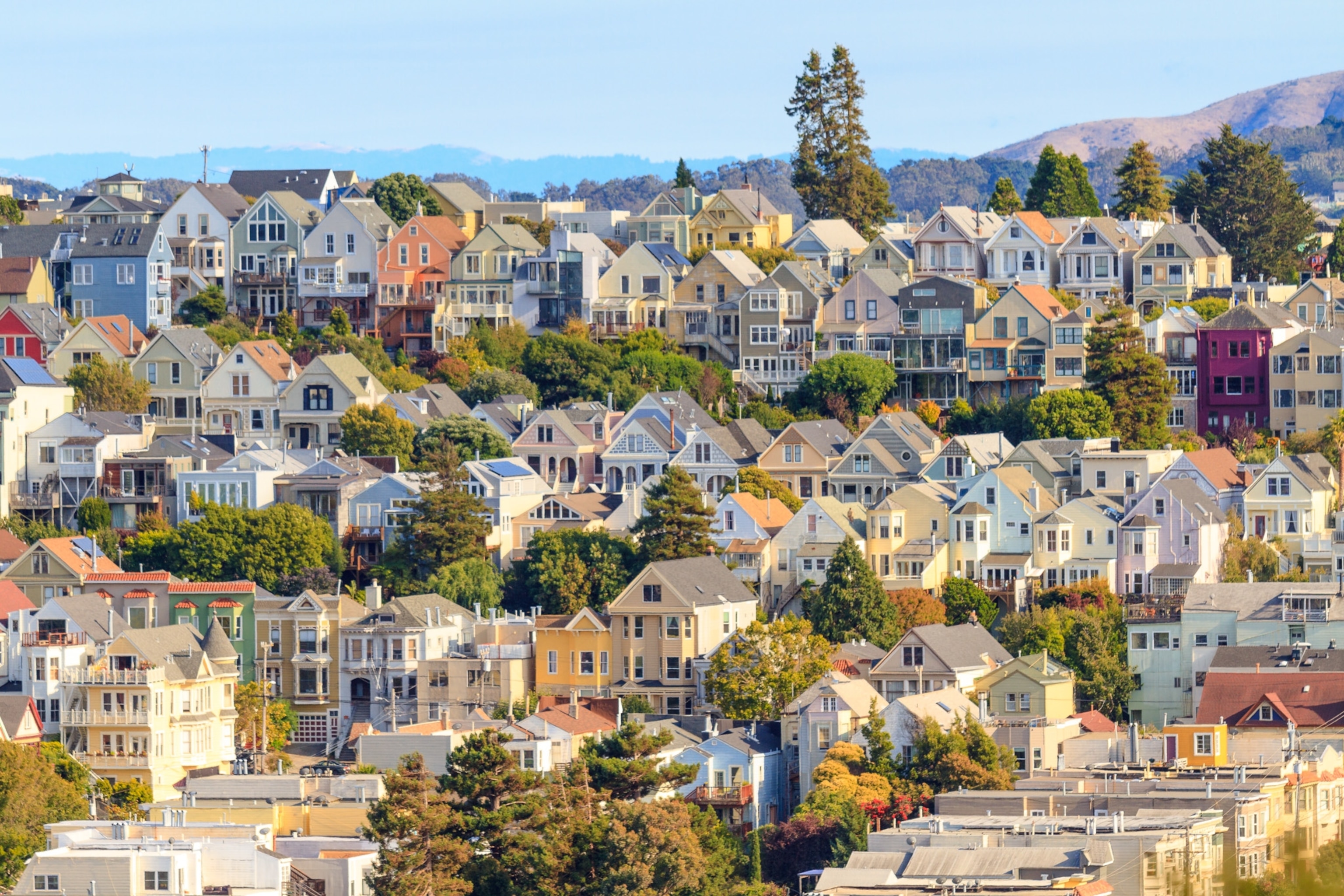 colorful houses in San Francisco, California