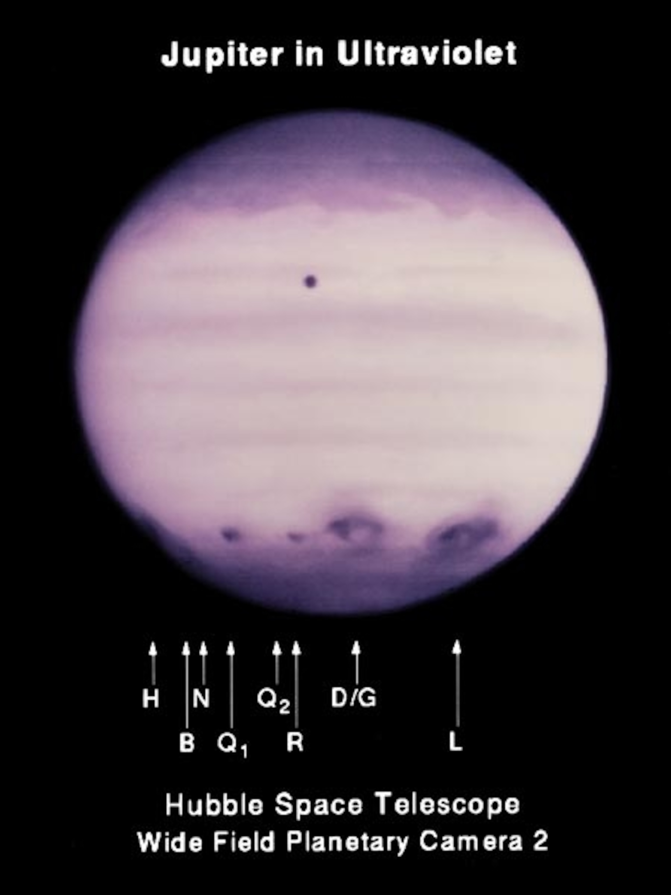 Dark spots on Jupiter